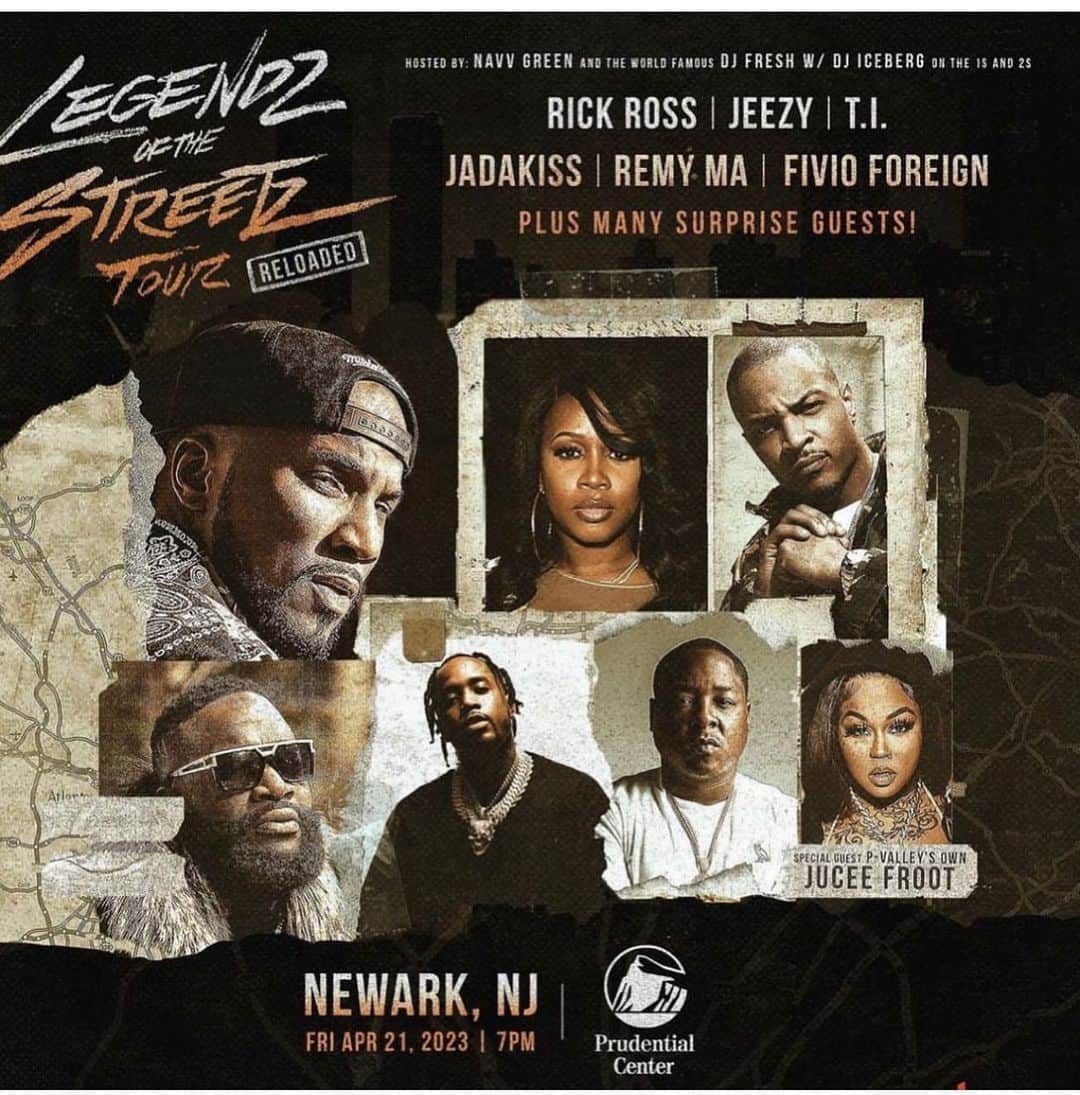 T.I.のインスタグラム：「Newark It's 🆙‼️ Tonight @legendzofthestreetztour」