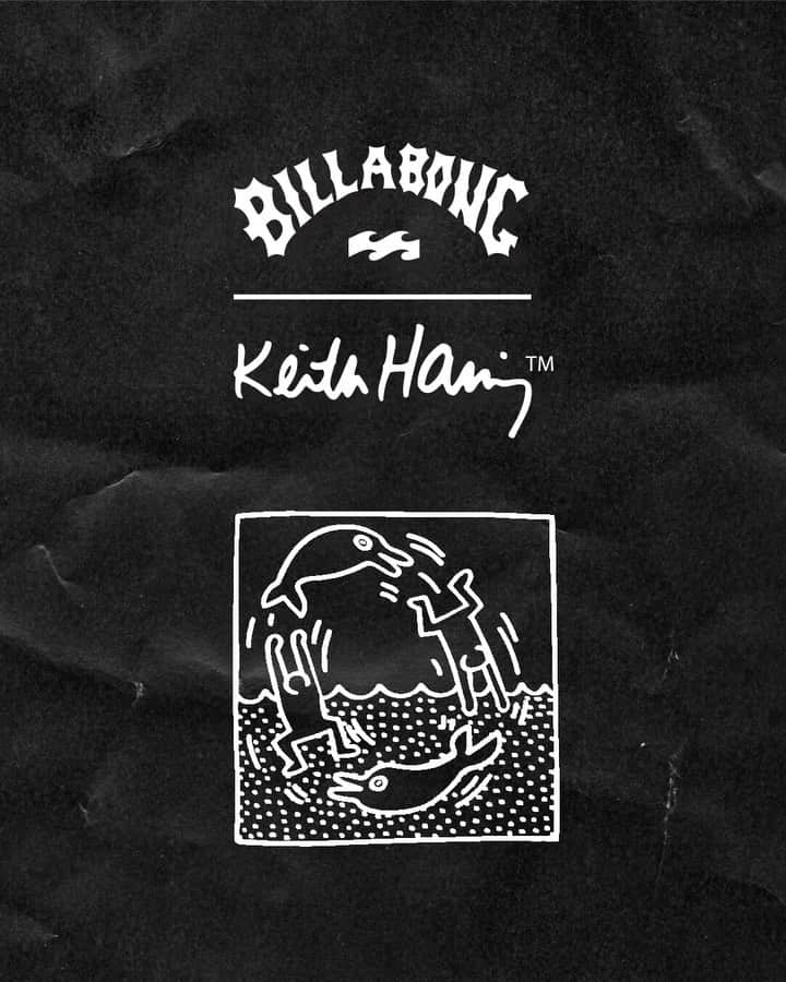 ビラボンのインスタグラム：「Keith Haring x Billabong Gallery.  for Earth Day.  #BillabongxKeithHaring #BillabongGallery」