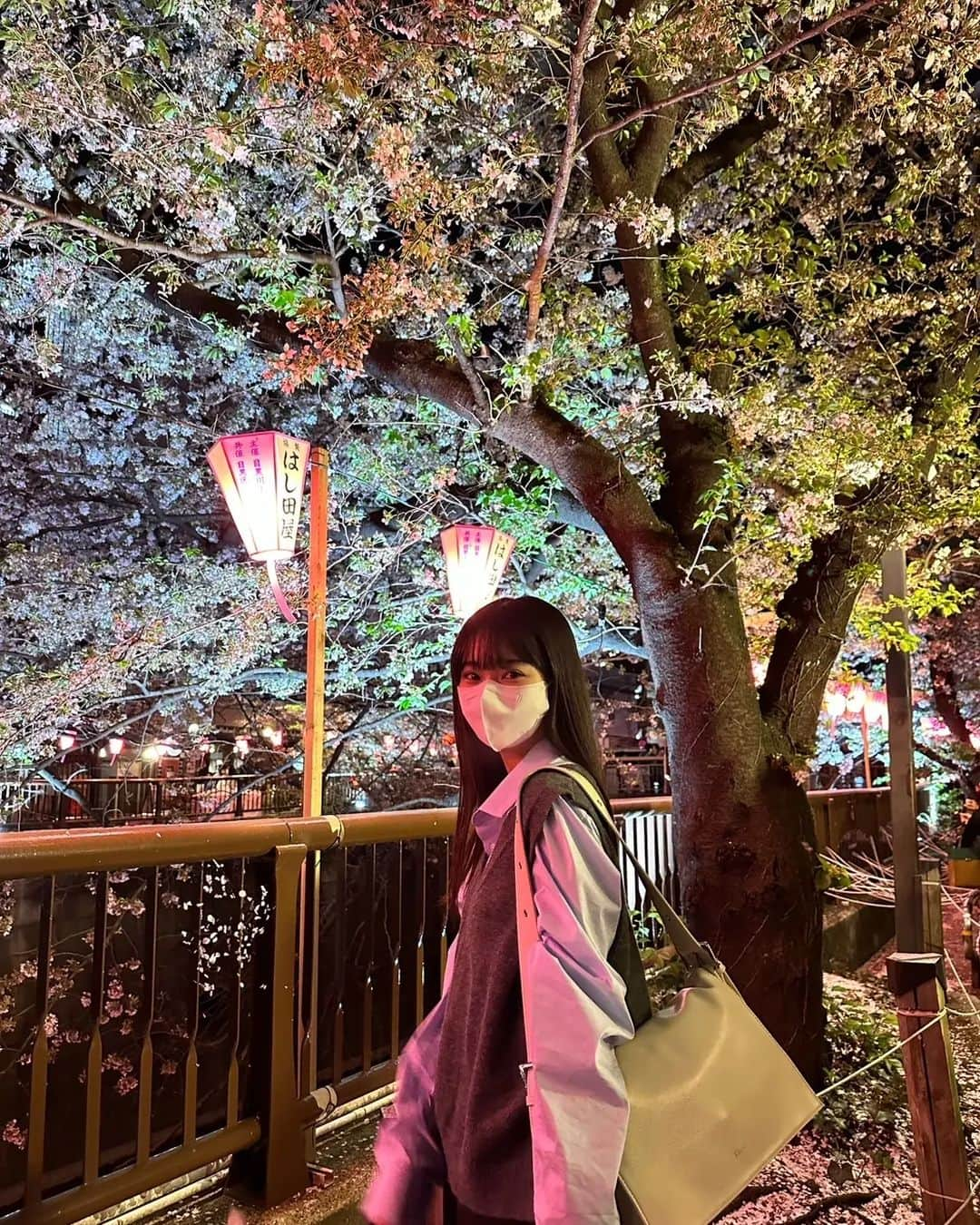 仲吉玲亜さんのインスタグラム写真 - (仲吉玲亜Instagram)「🌸  きさきと行った時の☺︎  とっても綺麗でした。  #中目黒 #夜桜 #桜 #春」4月22日 11時07分 - reianakayoshi_official