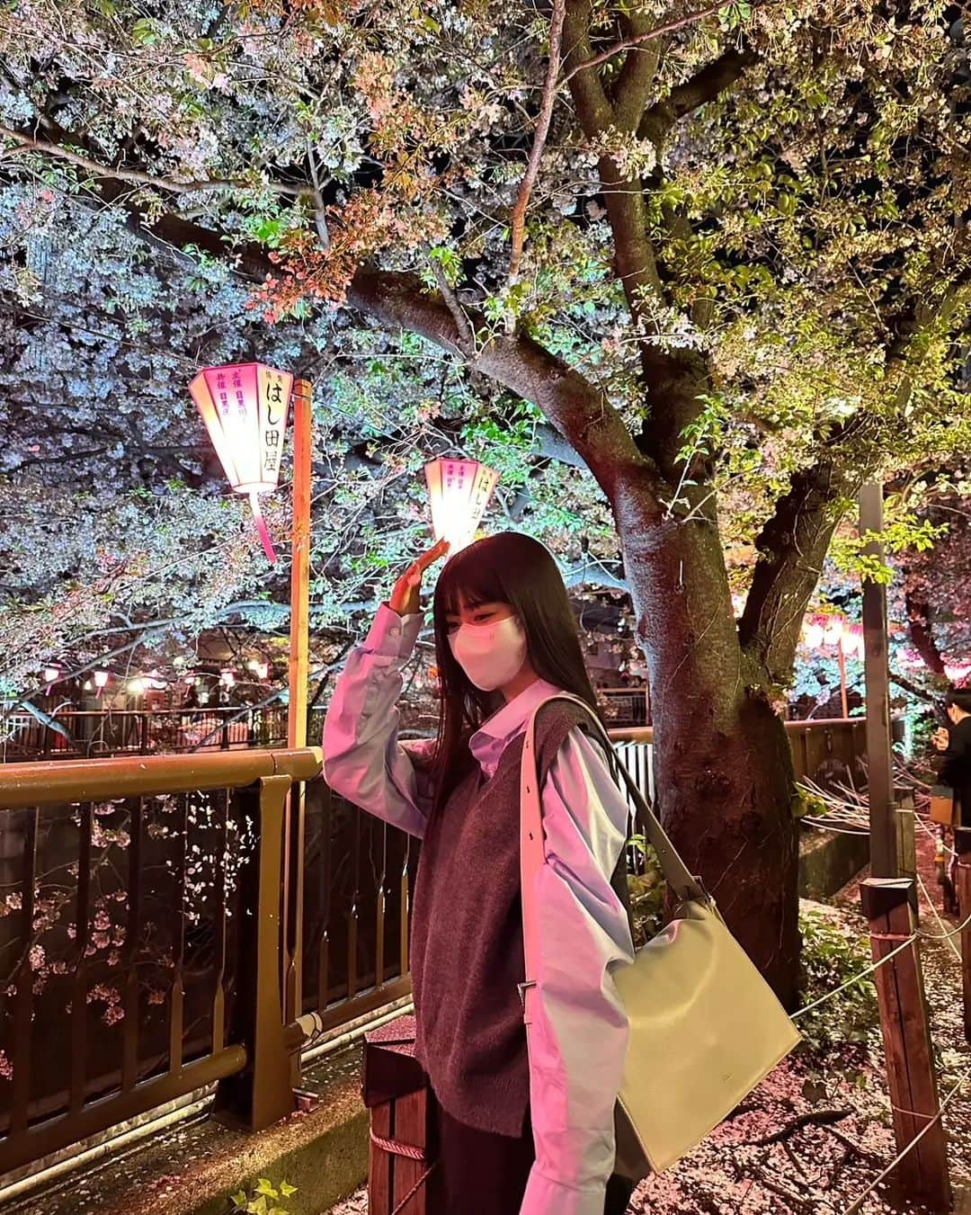 仲吉玲亜さんのインスタグラム写真 - (仲吉玲亜Instagram)「🌸  きさきと行った時の☺︎  とっても綺麗でした。  #中目黒 #夜桜 #桜 #春」4月22日 11時07分 - reianakayoshi_official