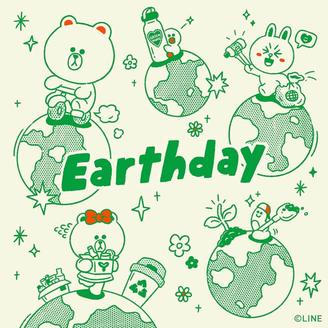 LINE FRIENDSさんのインスタグラム写真 - (LINE FRIENDSInstagram)「Happy Earth Day!💚 We are sprinting towards the greener Earth🌱  #BROWN #CONY #SALLY #CHOCO #EDWARD #LINEFRIENDS #Earthday」4月22日 12時00分 - linefriends