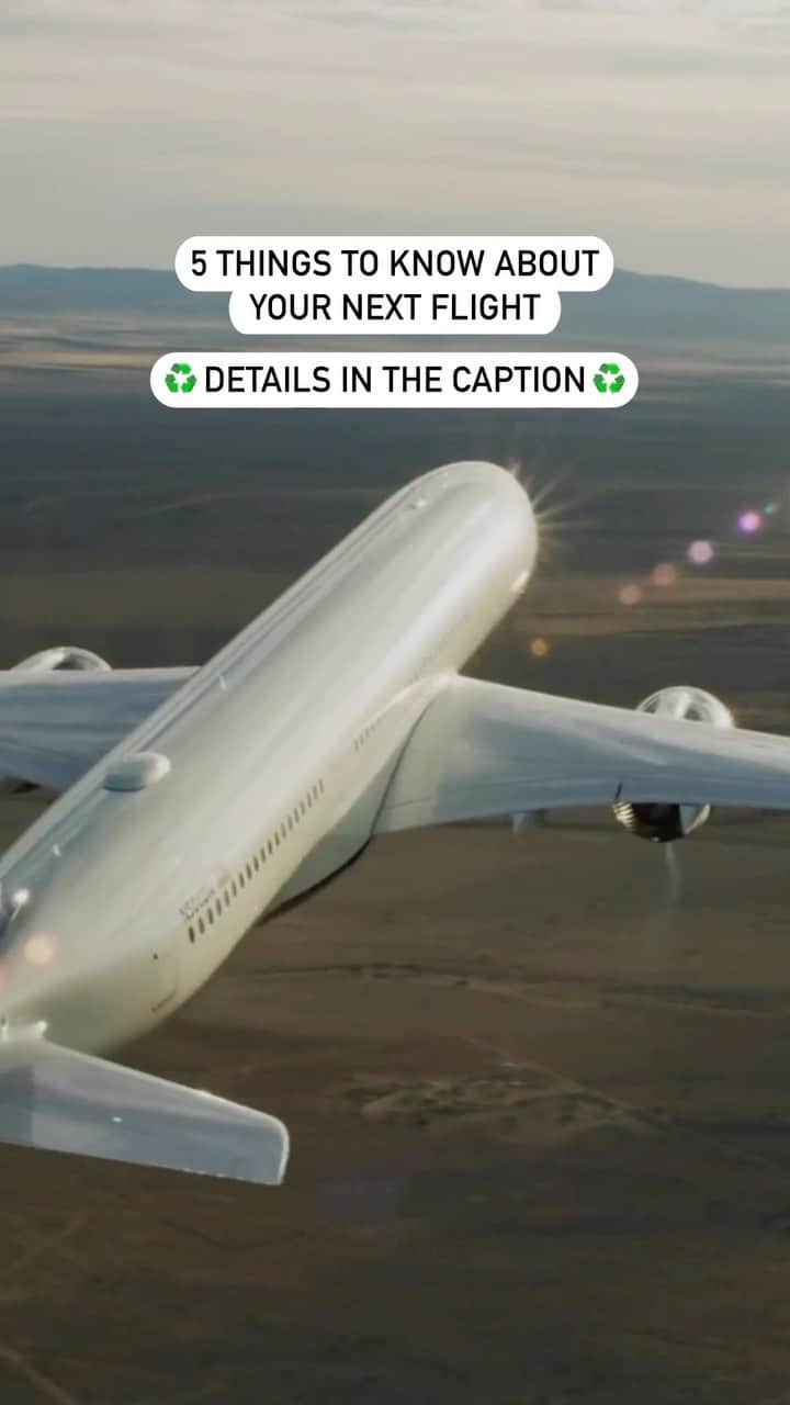 デルタ航空のインスタグラム：「Here are some steps we’re taking to help create a more sustainable future:   ✈️ BUILDING A MORE EFFICIENT FLEET Jet fuel is the top contributor to our carbon footprint, so our primary focus is reducing our fuel consumption. We’re working on updating our fleet with more fuel-efficient aircraft. For example, on average, our new A220s are 25% more fuel-efficient than the aircraft they replace.   🌎 USING ALTERNATIVE FUELS Sustainable aviation fuel (SAF) is one of the best resources to move toward a net zero future. We’ve already committed to purchasing 200M gallons of SAF annually by the end of 2030 with a goal to replace 35% of our fuel with SAF by 2035.   🌳 REDUCING OUR IMPACT To help build a more sustainable future, we’re using handcrafted amenity kits created by @someonesomewhere to eliminate 5 single-use plastic items such as zippers and packaging, reducing plastic use by up to 90,000 lbs every year.   ♻️ MAKING THE MOST OF RECYCLABLE MATERIALS Our cabins also feature bedding in Delta One made from 100% recycled plastic bottles, reusable and biodegradable service ware and premium canned wine. Together, these products reduce our onboard single-plastic consumption by ~4.9M lbs every year.   ⚡ GOING ELECTRIC Our ground service vehicles, which help with different tasks at the airport, like moving baggage, are going electric. Right now, our core vehicles are already up and running in Boston and Salt Lake City, with plans to expand electrification to every Delta hub by 2035.   The future of our planet depends on the actions we take today, and these are just some of the ways we’re working to create a better tomorrow. Click the link in our bio to learn more about our commitment.」