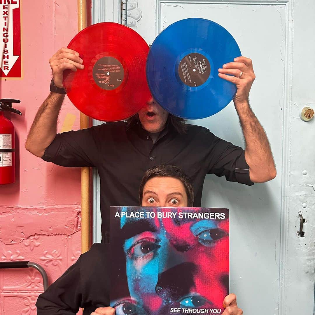A Place to Bury Strangersのインスタグラム：「Happy Record Store Day!  See Through You: Rerealized is out on double Blue and Red vinyl today.  Get over to your local record shop and demand they sell it to you.  It features remixes from 21 remixes by our friends and heroes including Sonic Boom, Andy Bell of Ride, Xiu Xiu, Trentemøller, bdrmm, Ceremony East Coast, Annie Hart (Au Revoir Simone), GIFT, Wah Together, Glove and more!  #recordstoreday #rsd23  #dedstrange #dedstrangerecords」