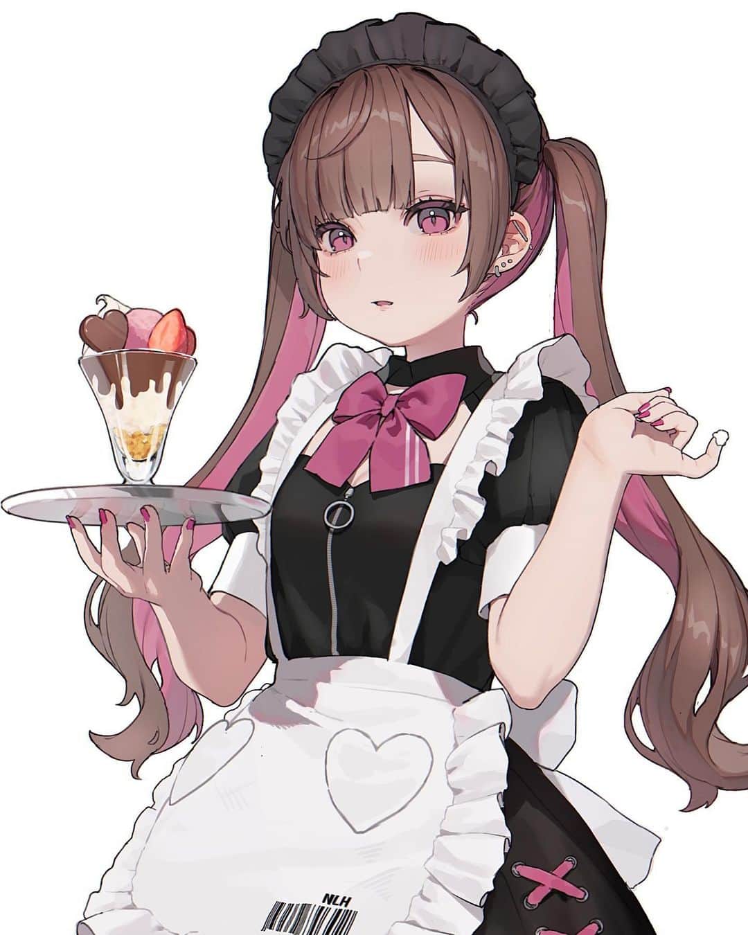 はむねずこのインスタグラム：「メイドちゃん  #illustration#メイド#イラスト#OC」