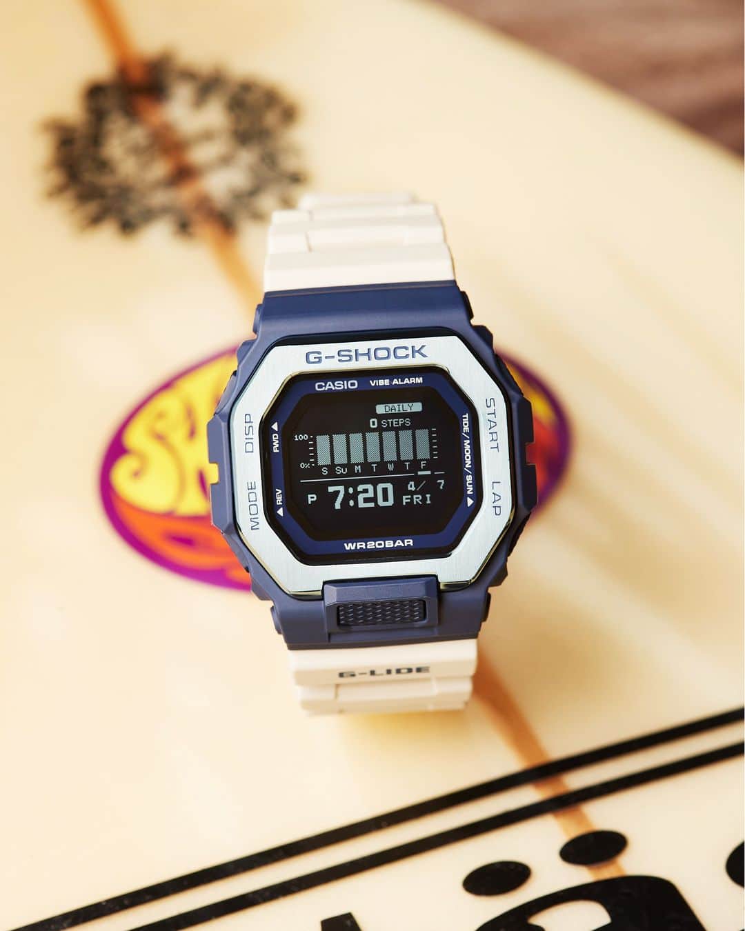 G-SHOCKさんのインスタグラム写真 - (G-SHOCKInstagram)「Surf time traveler  スマートフォン連携機能を搭載した、タイムトラベルとサーフィンをテーマにしたNew G-LIDE。くすみブルーで落ち着きのある大人カジュアルな手元に。   The new G-LIDE, with its time travel and surfing theme, is equipped with a smartphone linkage function, and its dull blue color creates a calm and casual look.  GBX-100TT-2JF   #g_shock #g_lide #gbx100 #tidegraph #surf #surftimetraveler #watchoftheday」4月22日 17時00分 - gshock_jp