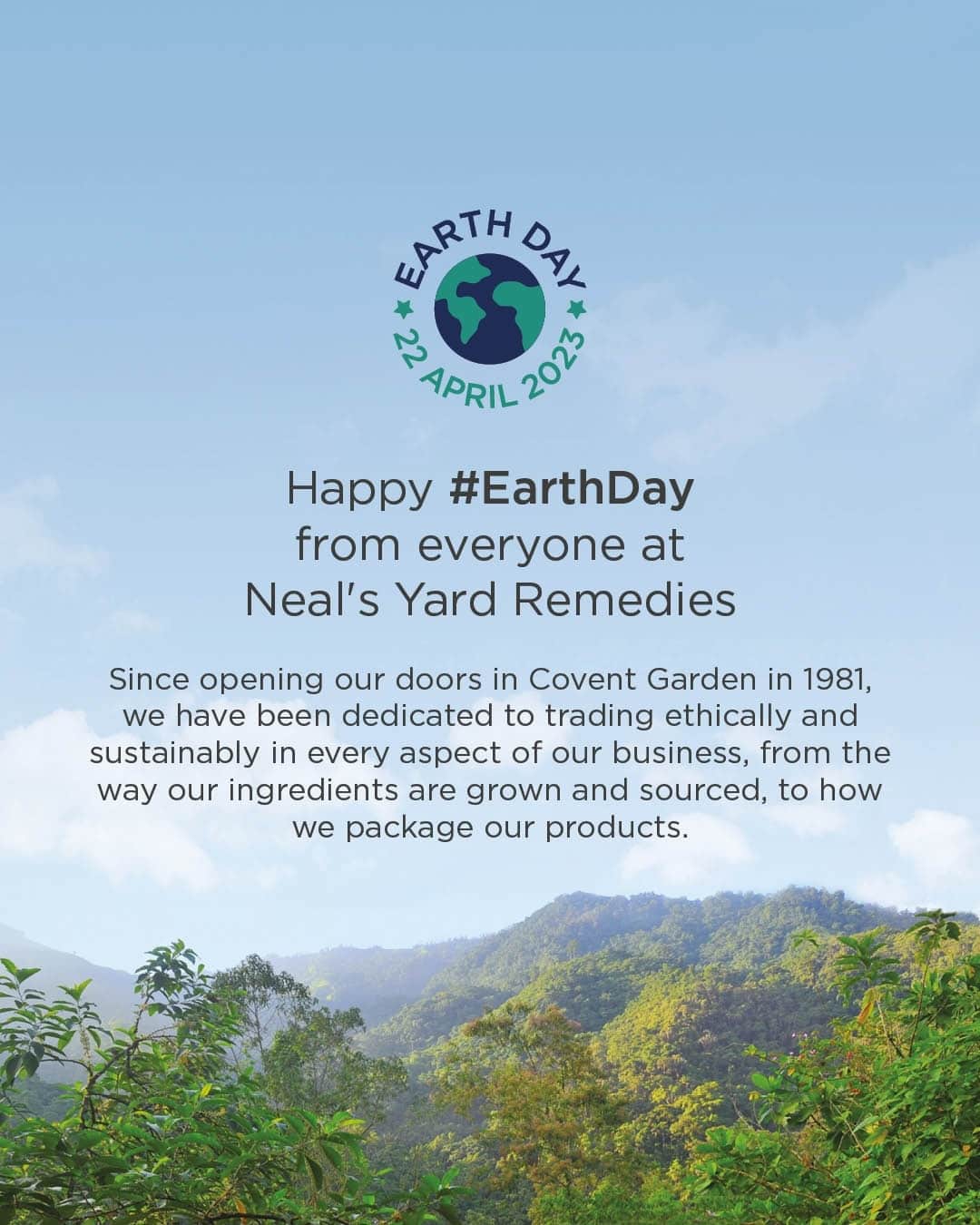 Neal's Yard Remediesのインスタグラム：「Happy #EarthDay from everyone at Neal's Yard Remedies 🌎💙 ⁠ ⁠ Swipe to see what we're working on to make sure we tread lightly on our planet.⁠ ⁠ Since opening our doors in Covent Garden in 1981, we have been dedicated to trading ethically and sustainably in every aspect of our business, from the way our ingredients are grown and sourced, to how we package our products.⁠ ⁠ Here are just some of the steps we take for making a change....⁠ 🌎This year marks our 15th anniversary of being certified CarbonNeutral®⁠ ✨Over 90% of our ingredients are certified organic by the Soil Association⁠ 🐰None of our products have been tested on animals, and they never will be ⁠ 🐝 We've raised over £300,000 for bee-friendly charities since 2011⁠ ✨All our plastic bottles up to 200ml are made from 100% recycled plastic⁠ 🌲 We’ve prevented the loss of over 3,000,000m² of endangered forest⁠ ✨We've never used plastic microbeads in our products⁠ ♻ We use recycled plastic in our product packaging wherever possible⁠ ⁠ How are you celebrating the world this #EarthDay? Comment below...⁠ ⁠ ⁠」