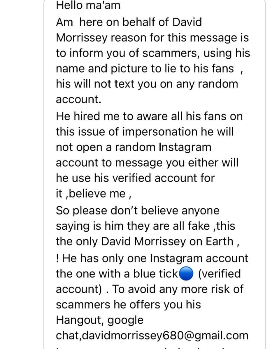 デビッド・モリシーのインスタグラム：「If you get one of these, bin it! It’s not me.」