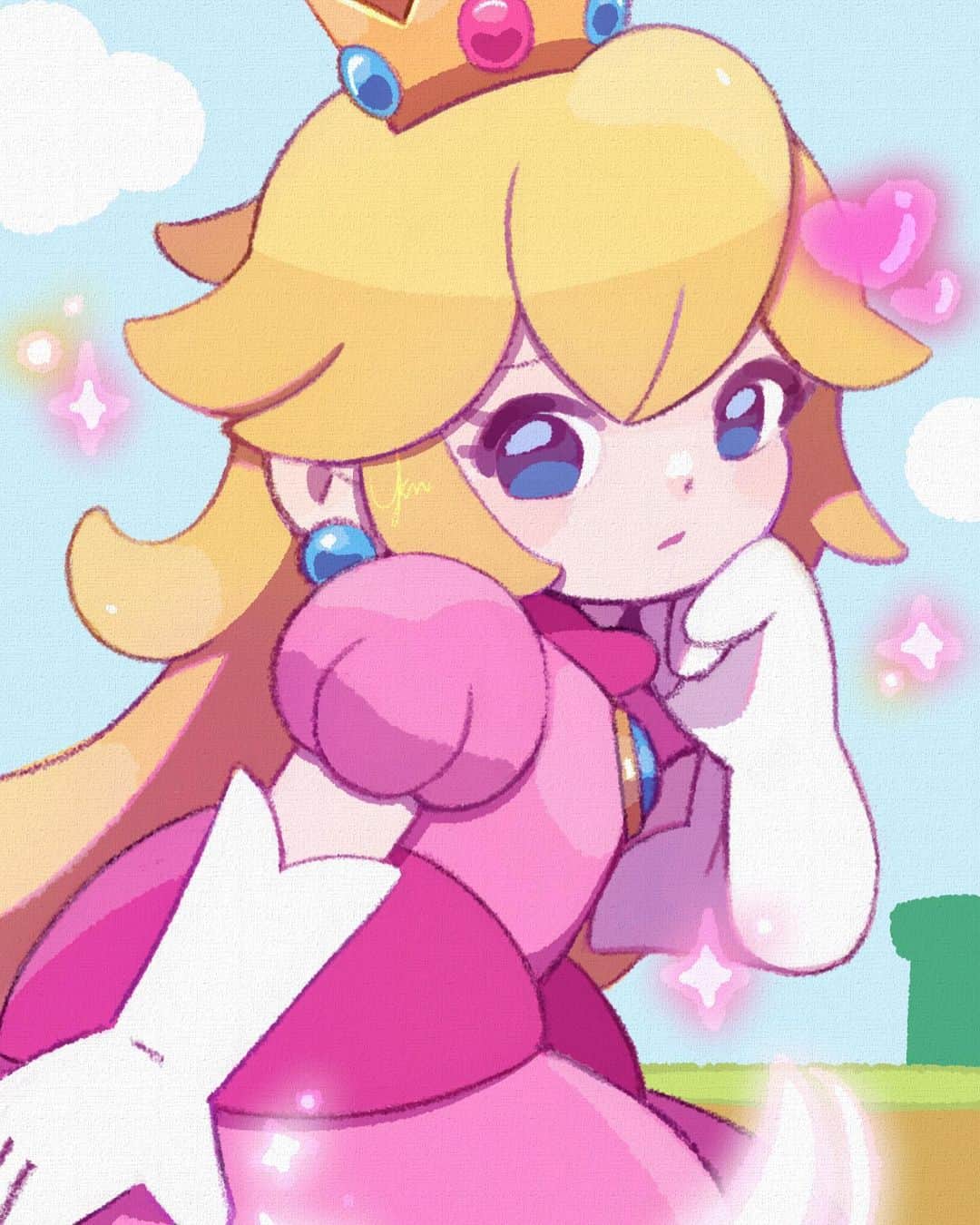 ユキノシュガーのインスタグラム：「#drawing#illustration#fanart#nintendo#nintendofan#nintendofanart#princesspeach#peach#supermario#supermariobros」