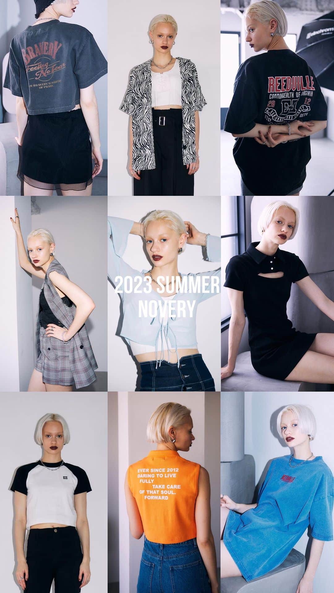 ENVYMのインスタグラム：「【𝙉𝙊𝙑𝙀𝙍𝙏𝙔】 ⁡ ⁡ 4.19start. ⁡ ¥18,000以上お買い上げの方に メイクバッグをプレゼント✨ ⁡ ⁡ ーーーーーーーーーーーーーーーーーーーーーーーー ⁡ ⁡ 2023夏のビジュアルが Webstoreで公開中！！ ⁡ ⁡ ぜひプロフィールTOPのURLからご覧下さい♪ ⁡ ⁡ ⁡ #envym #2023ss #spring」