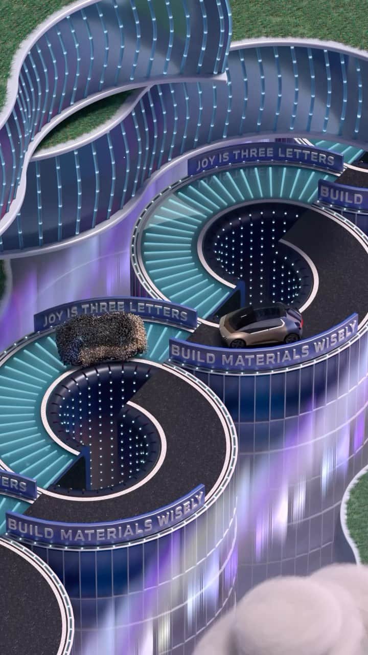 BMWのインスタグラム：「The BMW i Vision Circular is our commitment to 𝗕uild 𝗠aterials 𝗪isely.  Made from 100% recycled materials to be 100% recyclable, this minimises our emissions impact and keeps it in the product cycle for as long as possible.​  Visualised by @lioncolony, it is the symbol of our #circularity ambitions.  #THEiVisionCircular #EarthDay #ASMR #JoyisThreeLetters #BMW」