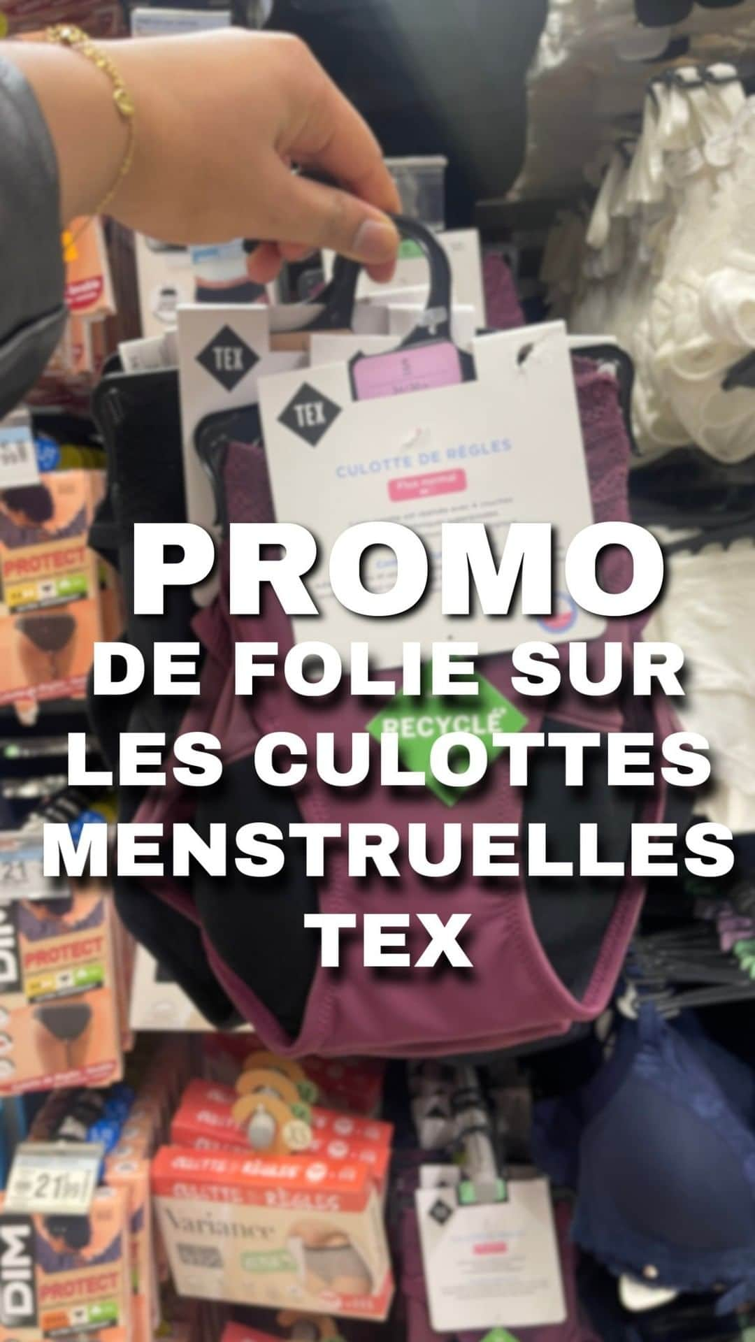 Carrefour Franceのインスタグラム：「Pratiques, confortables, écologiques, faciles à entretenir et à petit prix 🙌  À partir de 5,99€, nos culottes menstruelles TEX sont en promo dans nos hypermarchés et leurs drives jusqu'au 30 avril 🛒  Alors, on fonce ?   #carrefour #culottemenstruelle #menstruation」