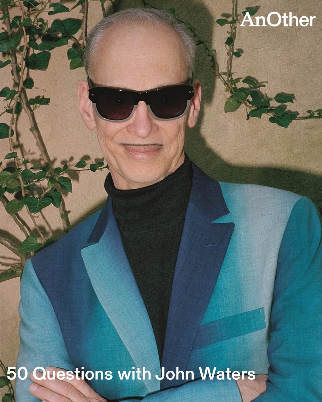 AnOther Magazineのインスタグラム：「Happy birthday to the Pope of Trash, John Waters 🎈⁠ ⁠ Today, on his 77th birthday, we're taking a look back at the time the baron of bad taste answered our 50 questions. Swipe through his answers, and read the full interview at the link in bio 📲⁠ ⁠ 📸 Taken from AnOther Magazine A/W15. Photography by @mark_peckmezian⁠」
