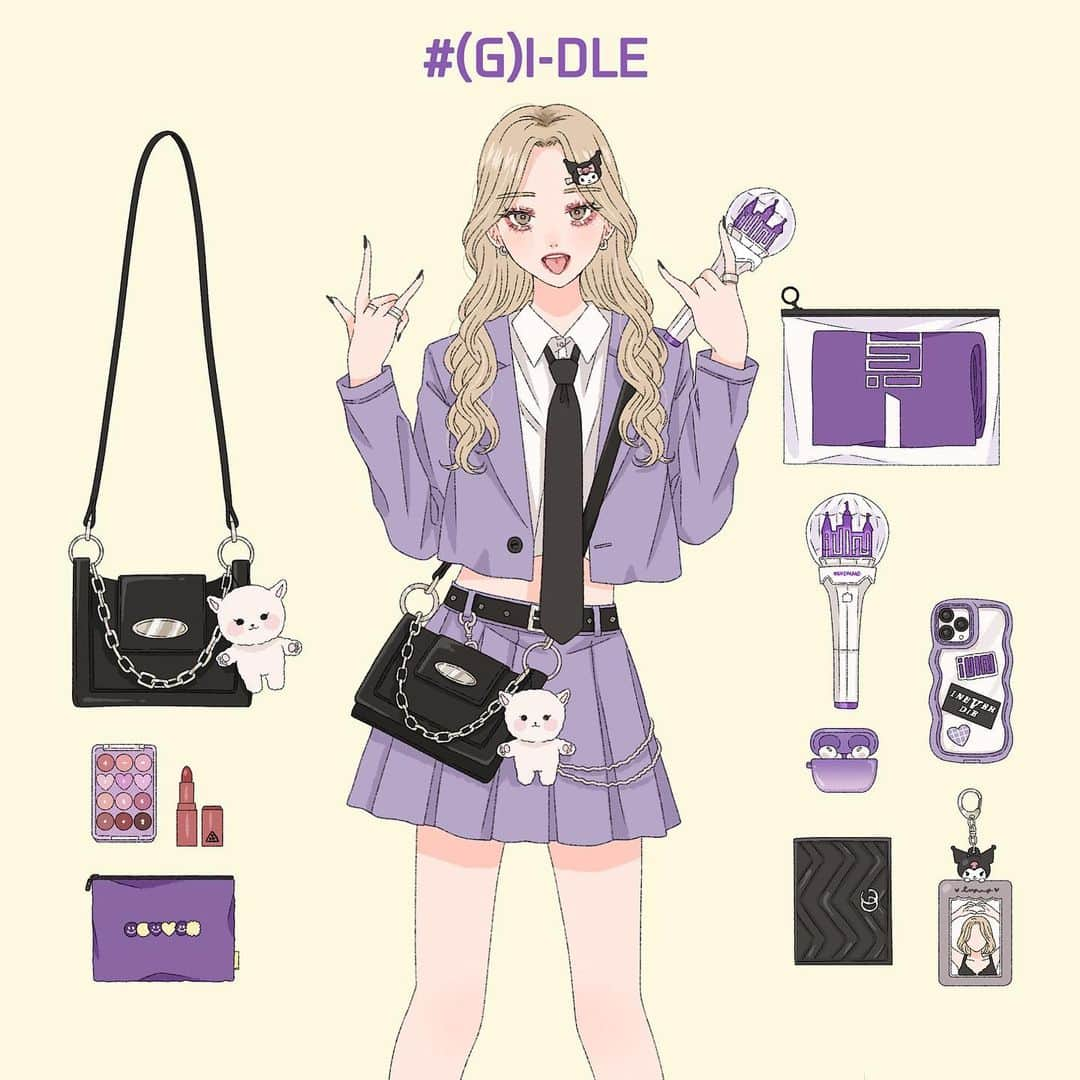 asukaのインスタグラム：「・ 💜𝑵𝑬𝑽𝑬𝑹𝑳𝑨𝑵𝑫😈 💙𝘽𝙪𝙣𝙣𝙞𝙚𝙨🐰 🖤𝗙𝗘𝗔𝗥𝗡𝗢𝗧👼🏻  (g)idle 、NewJeans、LE SSERAFIMの ペンコーデまとめました♡  実はちょっと前からアイドゥルにハマってるので、5月のカムバがめちゃくちゃ楽しみです〜🤤💜  他にもリクエストお待ちしてますっ！🙆🏻‍♀️ ・ ・ #l4like #l4l #fff #f4f #피어나 #르세라핌 #宮脇咲良好きな人と繋がりたい #fearnotと繋がりたい #fearnot #ルセラフィム  #kpop好きな人と繋がりたい #lesserafim好きな人と繋がりたい #lesserafim  #art  #参戦服 #newjeans #オタ活 #ペンライト#ルセラフィム好きな人と繋がりたい#gidle #neverland #neverlandと繋がりたい #gidle好きな人と繋がりたい #여자아이들 #newjeans好きな人と繋がりたい #bunnies #bunniesと繋がりたい #뉴진스 #kpop好きな人と繋がりたい」