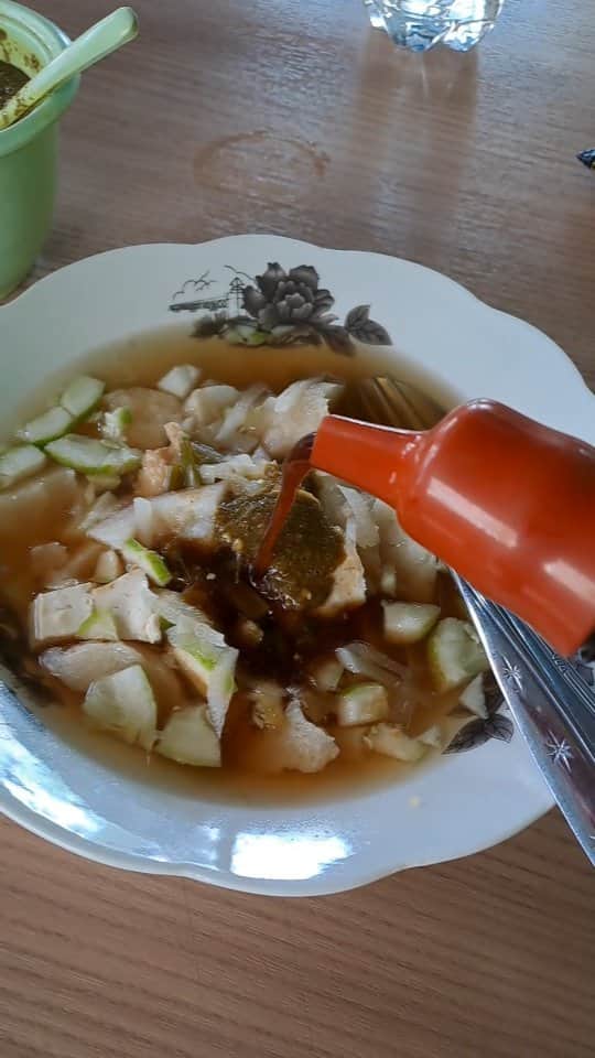 デビー・スサントのインスタグラム：「Salah satu Kuliner palembang ' Model Ikan ' Lemaknyo 🫶 Siapa yang udah pernah makan??」