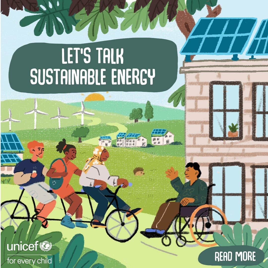 unicefさんのインスタグラム写真 - (unicefInstagram)「The energy we use for our everyday lives is essential - but to address the climate crisis, the world needs to urgently shift from fossil fuels to renewable energy sources.   What does this mean?   This #EarthDay 🌏, check out this guide co-created with young people about renewable energy.  Do you have any tips on saving energy? Tell us in the comments.  . . 🎨 Illustrations by @clintonnjunge & @artless.cauliflower」4月22日 22時09分 - unicef