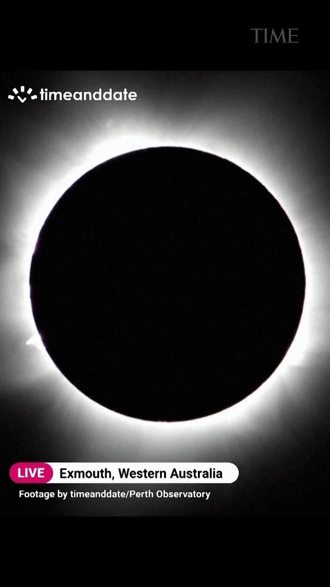 TIME Magazineのインスタグラム：「Skygazers gather to watch the rare hybrid solar eclipse: "It is one of the most spectacular eclipses we've seen"」