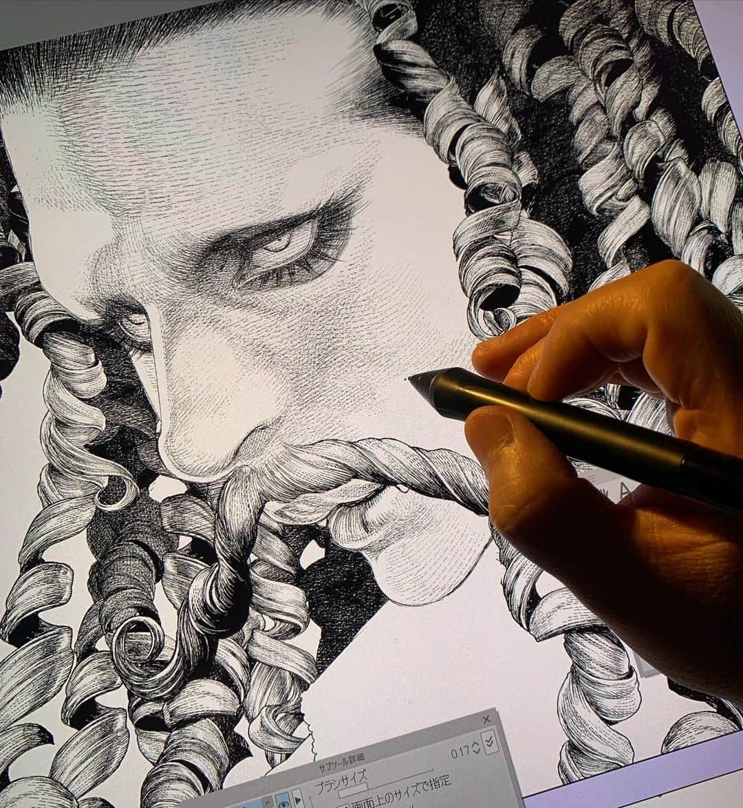 坂本眞一のインスタグラム：「Drawing day 4  Vlad III   #DRCL #BramStoker #shinichisakamoto #Dracula」