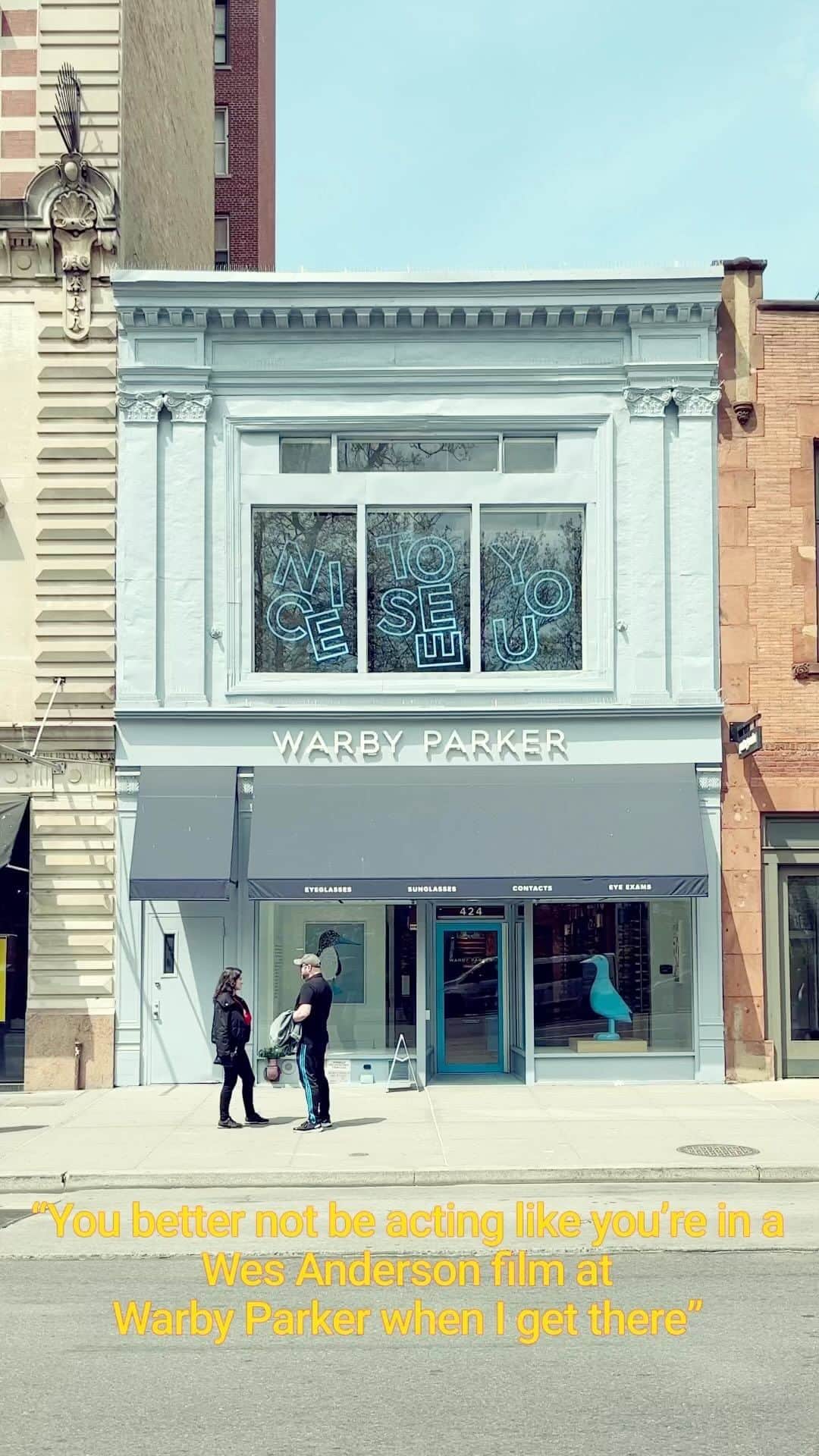 Warby Parkerのインスタグラム：「No easier place to dream of being in a Wes Anderson movie than a Warby Parker store.」