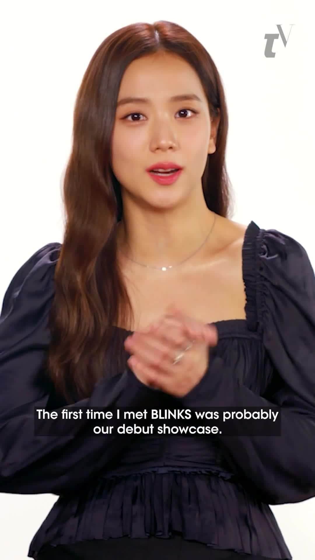 のインスタグラム：「I love this 🖤💗 Watch #BLACKPINK's #Jisoo share her "Firsts" with Teen Vogue at the link in bio ✨」