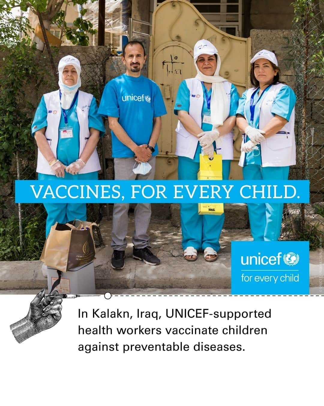 unicefさんのインスタグラム写真 - (unicefInstagram)「In Iraq, mobile health teams go door-to-door to protect children against preventable diseases.  Without health workers, communities like this one in Kalakn would be at risk.  With UNICEF’s support, these teams reach every child with vaccines that save lives and secure healthy futures.  Despite disruptions during the COVID-19 pandemic, they are working hard to #BuildBackImmunity.  © UNICEF/Iraq」4月23日 4時00分 - unicef