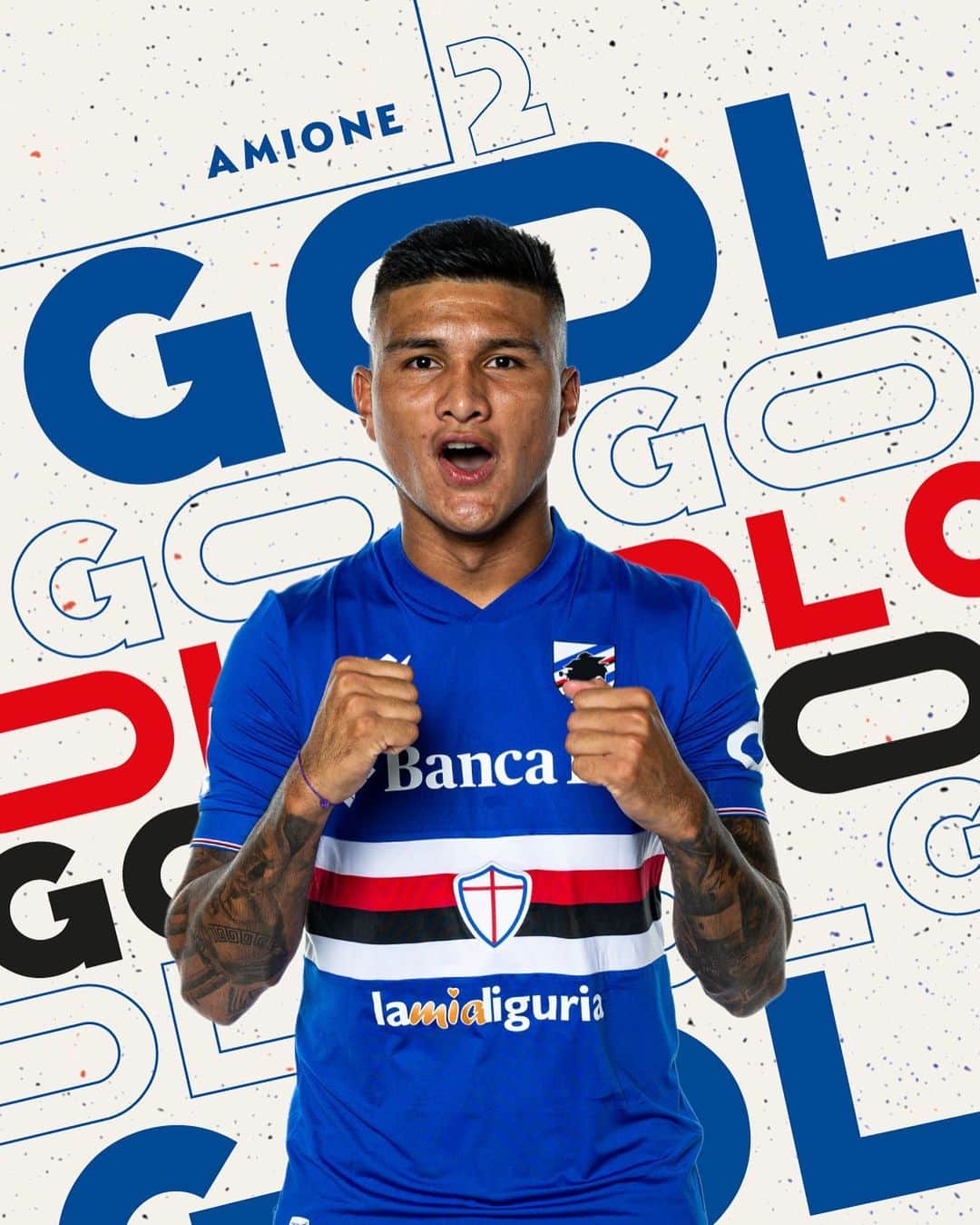 UCサンプドリアのインスタグラム：「⚽️ 23’ - Brunooooooooo! Sotto la Sud! #Augello pennella dalla bandierina, #Amione ci mette la testa e ci manda avanti. 👊🏻  #SampSpezia 1️⃣-0️⃣ | #SerieATIM  #FORZADORIA 🔵⚪️🔴⚫️⚪️🔵」