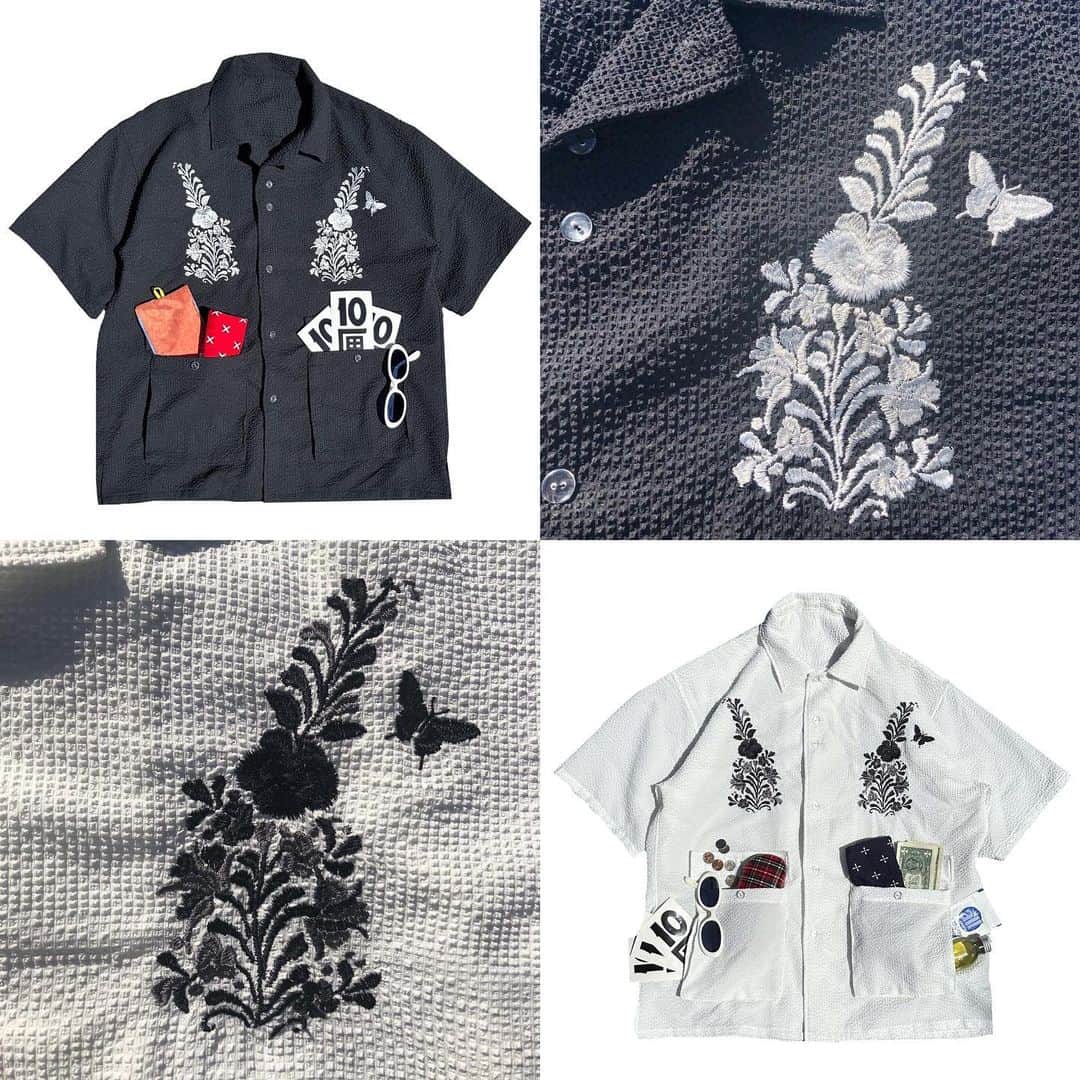 赤澤えるのインスタグラム：「【San Antonino Shirt】 オアハカ州サンアントニーノ村の伝統的な刺繍からインスピレーションを受けた一着🇲🇽 DRUG DEALER SHIRTの形をベースとした、ゆったりとしたボックスシルエットです🇲🇽  今回は畳んでもシワになりにくい、着心地の良い夏らしい生地を使って作りました🏝  www.tenbox.jp 💻 4/29(sat) 0:00am JST(日本時) 4/28(fri) 8:00am PST(太平洋標準時)  Kenzai.Depot🏡 4/29(sat) 2:00pm JST(日本時)  TENBOX ONLINE STOREとKenzai.Depotと日本全国、各国のディーラーで一斉発売します🤝  #10匣 #TENBOX #10box @tenboxtokyo #kenzaidepot」