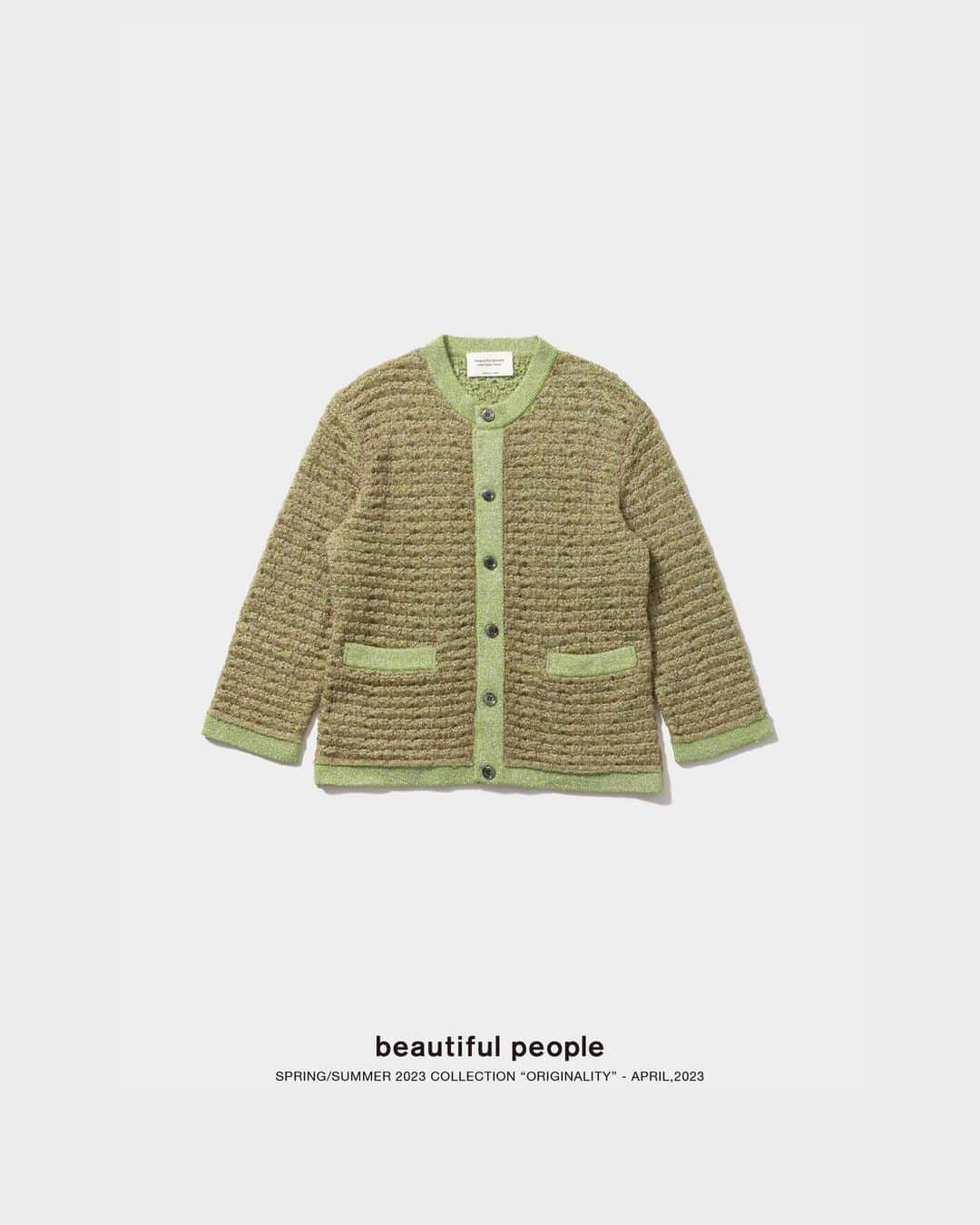 ビューティフルピープルさんのインスタグラム写真 - (ビューティフルピープルInstagram)「#green #khaki #olive #beige #orange ⁠ ⁠ beautiful people Spring/Summer 2023 collection⁠ "Originality"⁠ ⁠ ⁠ www.beautiful-people.jp⁠ ⁠⁠ ー⁠ ⁠ ■ 青山店⁠⁠⁠⁠ 東京都港区南青山3-16-6⁠⁠⁠⁠ ⁠⁠⁠⁠ ■ 新宿伊勢丹店⁠ 伊勢丹新宿店本館2階　⁠⁠⁠⁠TOKYOクローゼット/リ・スタイルTOKYO⁠⁠⁠⁠ ⁠⁠⁠⁠ ■ 渋谷PARCO店⁠ 渋谷パルコ2階⁠ ⁠ ■ ジェイアール名古屋タカシマヤ店⁠ ジェイアール名古屋タカシマヤ4階　モード＆トレンド「スタイル＆エディット」⁠⁠⁠⁠ ⁠⁠⁠⁠ ■⁠阪急うめだ店⁠ 阪急うめだ本店3階　モード⁠⁠⁠⁠ ⁠ ■Online store⁠ www.beautiful-people.jp⁠ ⁠ ■Global Online store⁠ www.beautiful-people-creations-tokyo.com⁠ ⁠ #beautifulpeople⁠⁠⁠ #creationstokyo #Originality #23PS #23Spring #23SS #23Summer #SideC #DOUBLEEND ⁠」4月23日 10時04分 - beautifulpeople_officialsite