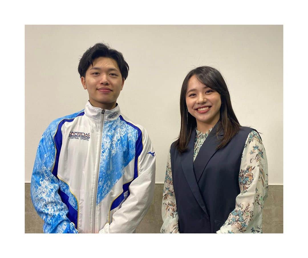 村上茉愛のインスタグラム：「4.23  21:50より NHKサンデースポーツ 今日のmy推しコーナーでは 全日本個人総合選手権について放送します！  注目選手にインタビューしてきました！ 不慣れなインタビューですが頑張りました😎  ぜひご覧ください🌸🫶  #サンデースポーツ #my推し #中川アナとパシャリ」