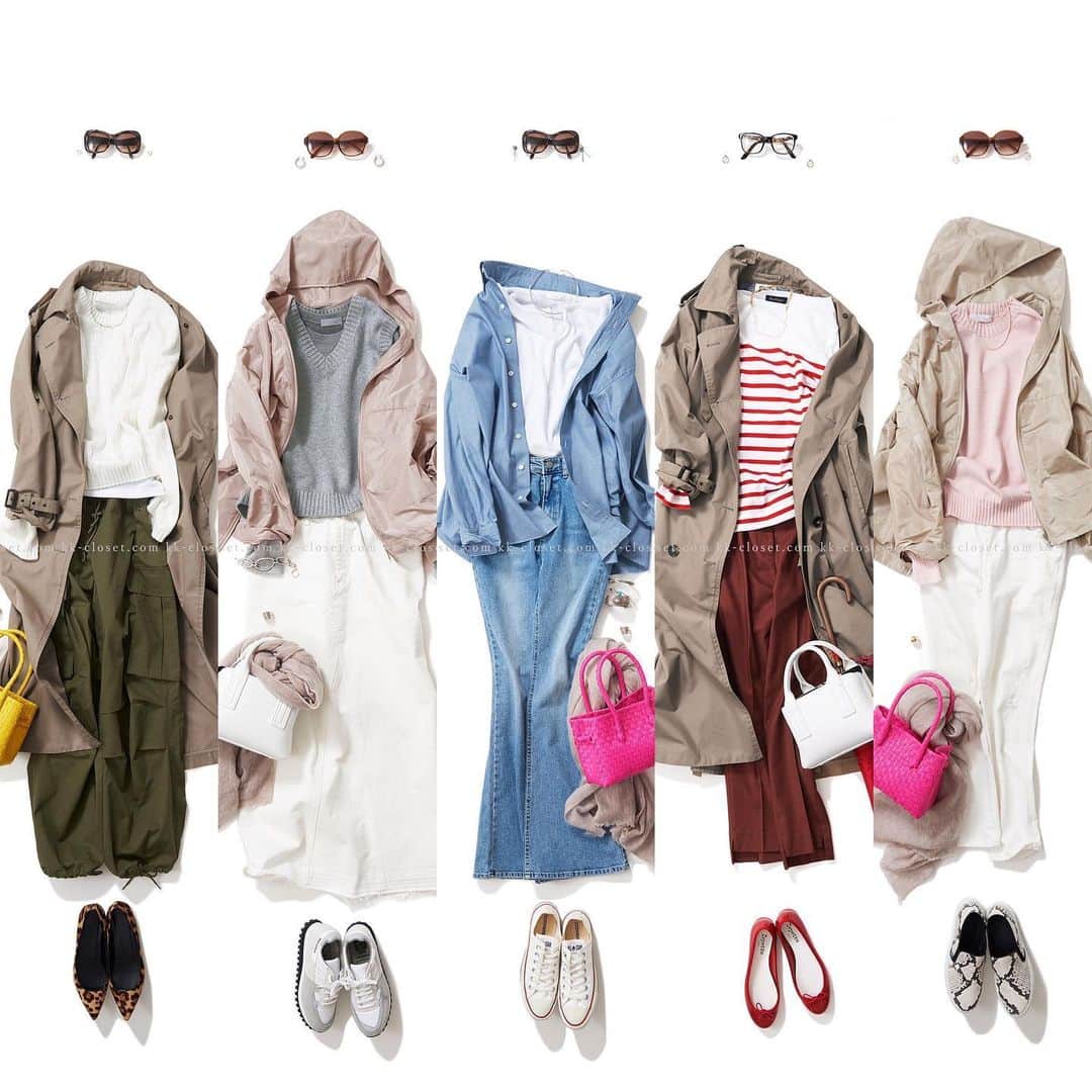 のインスタグラム：「・ 【K.K closet 4/14〜4/20までのコーディネートランキング】 . 1）2023-04-14/ カーゴで際立つ女らしさ 2）2023-04-06/ 春のライティカラー・レイヤード 3）2023-04-18/ デニムonデニムを女らしく 4）2023-04-13/ レトロにフレンチシック 5）2023-04-11/  ときめくピンクに誘われて ・ 来週もどんなコーディネートが登場するかお楽しみに♪ ・ #kkcloset #kkshop #菊池京子 #kyokokikuchi #コーディネート #コーデ #coordinate #code #ranking #ランキング #ootd #outfit #kotd #カジュアル #style #fashion #ファッション #wear #italy #pink #red #オーバーサイズ #shirts #プラスチック　#ニットベスト」
