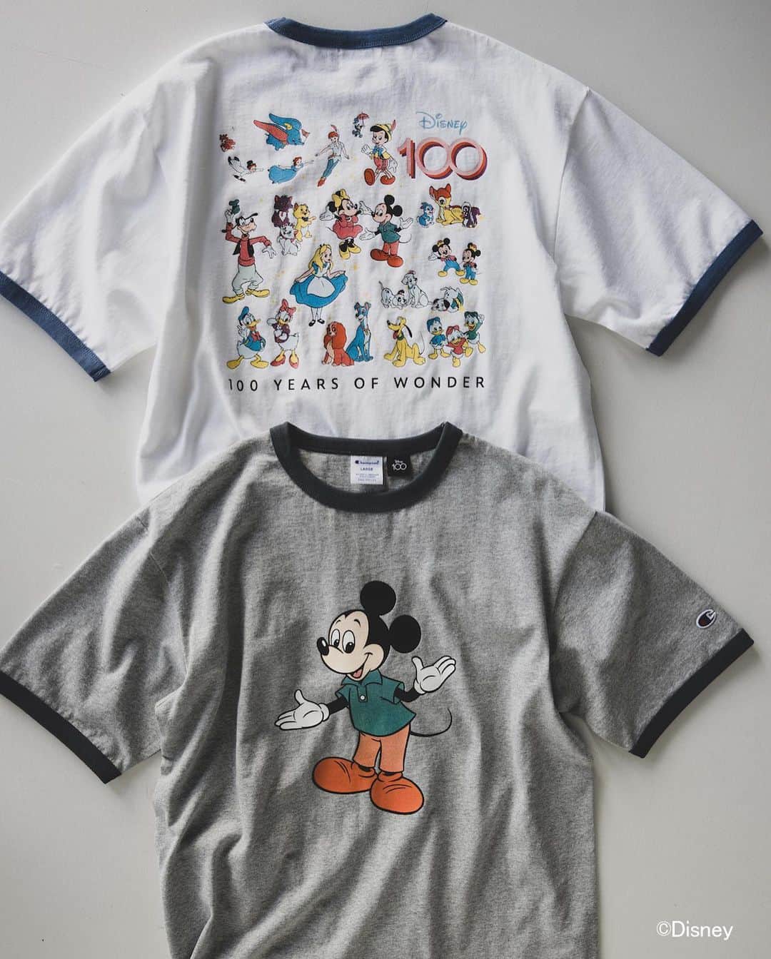 ビームス金沢さんのインスタグラム写真 - (ビームス金沢Instagram)「🌈Champion × BEAMS🌈 【Disney 100th Collection】 4.25（Tue.）Release  ディズニー創立100周年限定デザインのスペシャルアイテム第2弾が登場します。 今回は、前面に「ミッキーマウス」のデザインを大きく配し、背面には様々な人気キャラクターのデザインを散りばめたリンガーTシャツを製作。適度にゆとりのあるシルエットや絶妙なカラーリングも、別注ならではのこだわりのポイントです。 創立100周年のセレブレーションイヤーだけの特別な一着となりました。 . @disney @champion @champion_japan @beams_mens_casual #disney #champion #reverseweave #リバースウィーブ #beams」4月23日 15時29分 - beams_kanazawa