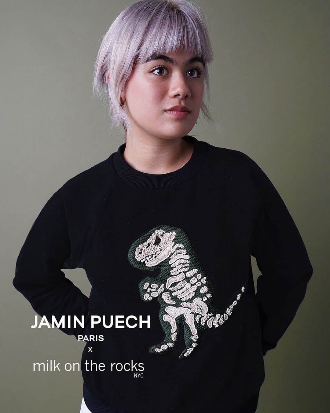ジャマンピュエッシュさんのインスタグラム写真 - (ジャマンピュエッシュInstagram)「Limited edition hand-embroidered Dino Sweatshirt - available exclusively in Jamin Puech stores and in Milk on the Rock store & website.   Milk on the Rocks  7 rue de Mézières, 75006, Paris  https://www.milkontherocks.net  #jaminpuech #milkontherocks #sweatshirt #fashioncollaboration #dinosweatshirt」4月23日 17時18分 - jaminpuech