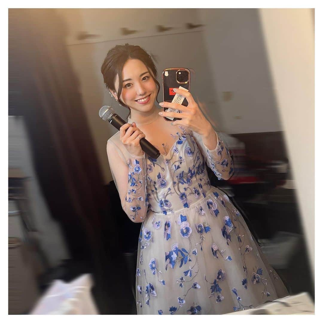 加藤梨里香のインスタグラム：「Dress…👗 . 私にしては 珍しく寒色を着てみました💙 . #dress #👗  #加藤梨里香」