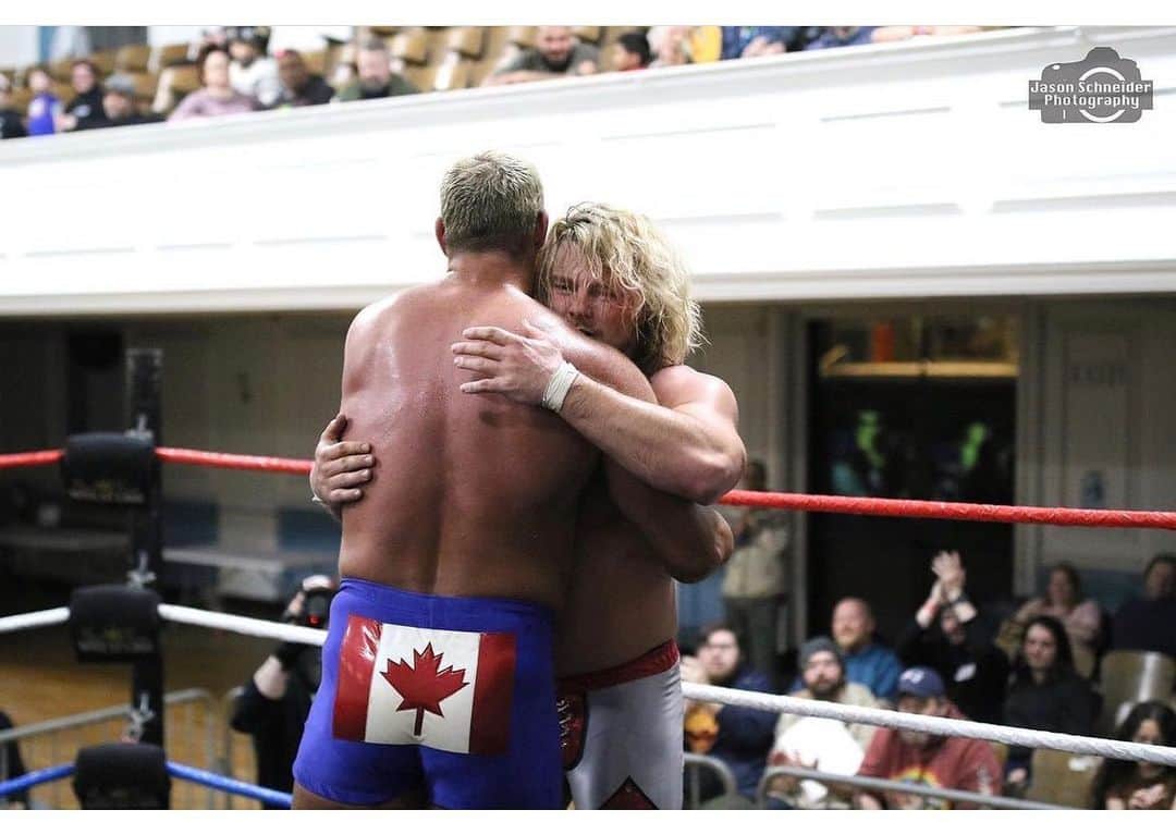 デイビーボーイ・スミス・ジュニアのインスタグラム：「Thank you Boston MA and BTW Wrestling @btwpro for what was a classic old fashioned 20 min time limit draw with Brian Pillman JR last night. @flyinbrian41 🤼‍♂️🔥✈️🇨🇦 🇺🇸 🇬🇧 ⏰」