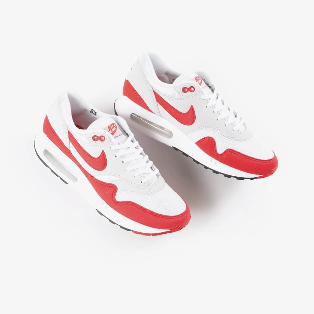 KICKS LAB. [ Tokyo/Japan ]のインスタグラム：「NIKE l "AIR MAX 1 '86 OG" White/University Red/Lt Neutral Grey l Available in Store and Online Store. #KICKSLAB #キックスラボ」