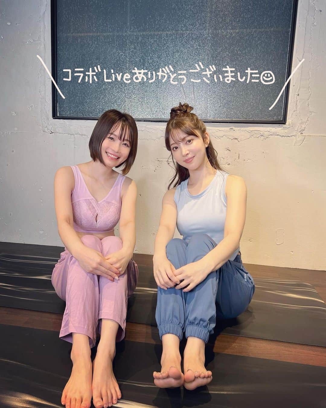 さくまみおのインスタグラム：「miour初のコラボLIVE︎︎☺︎ ありがとうございました♡  ナイトブラ+の人気色ラベンダー(↑さくま着用)の再販日に、ヨガインストラクターの麻亜里さん(@maari.0108 )とみんなのバストアップやヒップアップのお悩みに答えさせていただきました‪ᐠ( ᐛ )ᐟᐠ( ᐖ )ᐟ‬  先生が可愛い過ぎて終始ドキドキしてしまったけど////笑 教え方も丁寧でわかりやすくて、アーカイブは @miour_official に残っているので是非消えちゃう前に見てみてください👀✨  #麻亜里 #さくまみお #miour #ナイトブラ #ボディメイク #ヨガ #美胸 #美ボディ研究部」