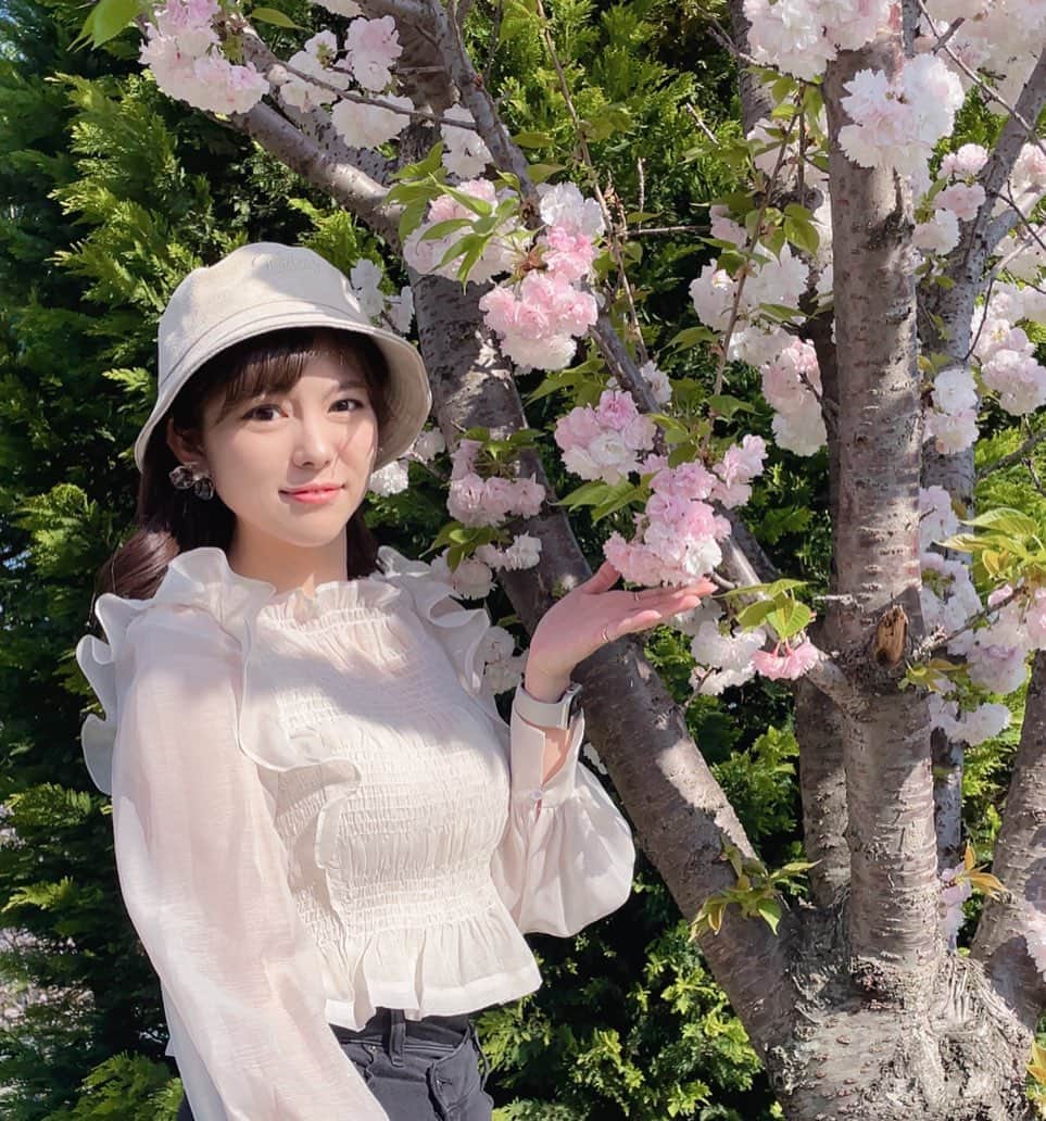 熊林保奈美のインスタグラム：「* . お台場の遅咲きの桜🌸🌸🌸 (時差すぎてさすがにもう終わってそう)  あっという間にお家の近くの桜が 散ってしまったから またお花見ができて嬉しかった🥰  桜の見頃これからなの 残るは東北・北海道かな？ GWの予定これからだよって人は ぜひ函館の五稜郭公園の桜を 五稜郭タワーの展望台から見てほしい！！ 飛行機高値現地激混みかもしれないけど 一度は見てほしい絶景🥺 私ももう一度見たい🥺  私が免許取ってすぐのGWに 両親と3人で深夜に旭川出発して 交代しながら車運転して 朝方函館着いて朝市で海鮮丼食べて 桜見たり教会巡りしたり 赤レンガ倉庫でお買い物して ラッキーピエロのハンバーガー食べて ハセガワストアのやきとり弁当買って その日のうちに帰ってくる弾丸旅 今考えるとよくやったなと思うけど (北海道の人ならこのスケジュールの怖さわかるはず) 熊林家らしいエピソードすぎて そう言うのまたやりたい😂  みんなはGW何するのー！ 私は仕事ー！ . . * #桜 #sakura #お台場 #モデル #撮影会モデル #ポートレートモデル #リク撮  #model #サロンモデル  #熊林保奈美 #道産子  #Japanesegirl #instalike #맞팔  #me #followme #cocodeal #keboz」