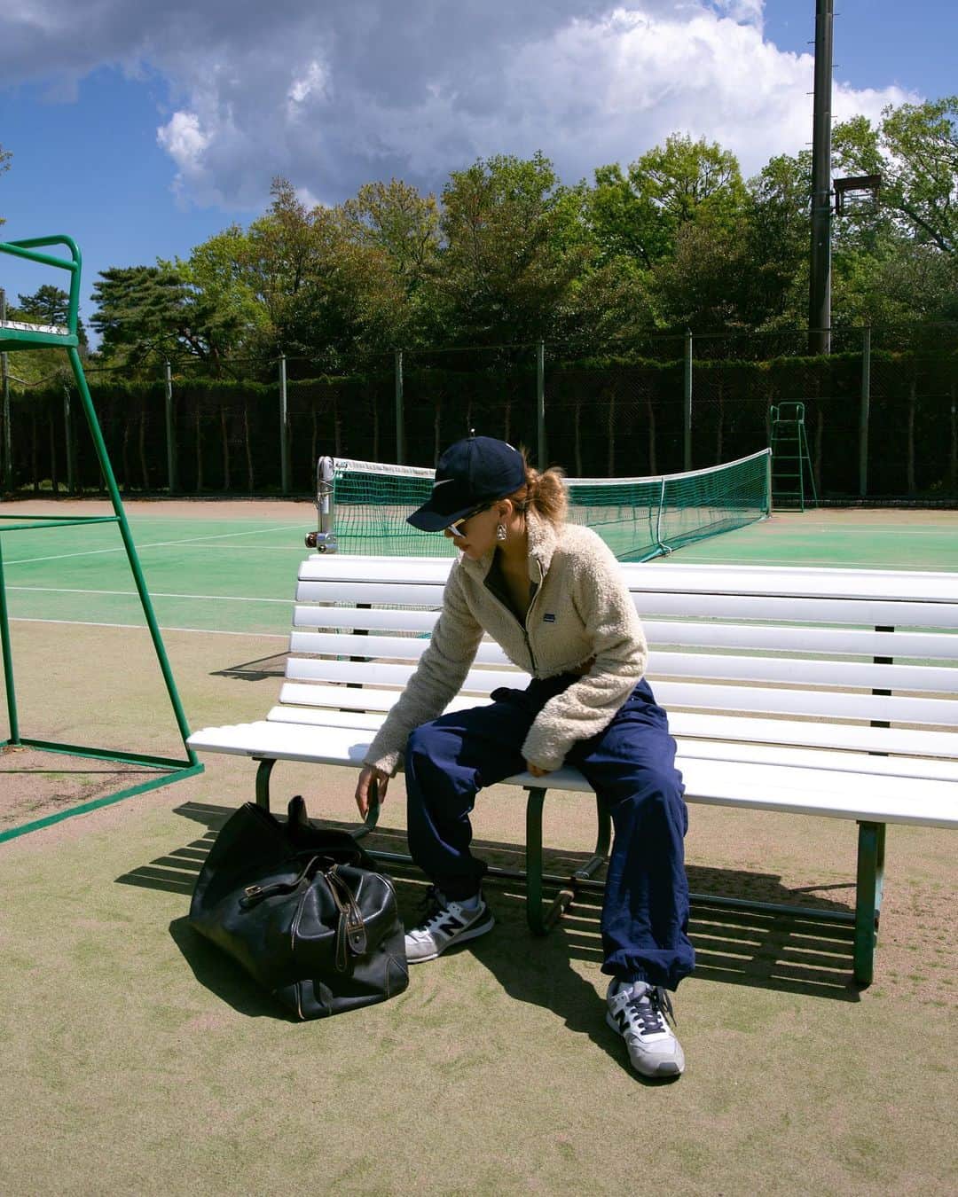 MARISさんのインスタグラム写真 - (MARISInstagram)「🎾💞  Jacket:Patagonia vintage @marristea_vintage 🏷 ずっと作りたかったパタゴニアのショート丈❤️✨ 何でもあう✨  Bottoms : @tw2021twtw 🏷  Bag: @commedesgarcons 🏷」4月23日 22時30分 - marristea