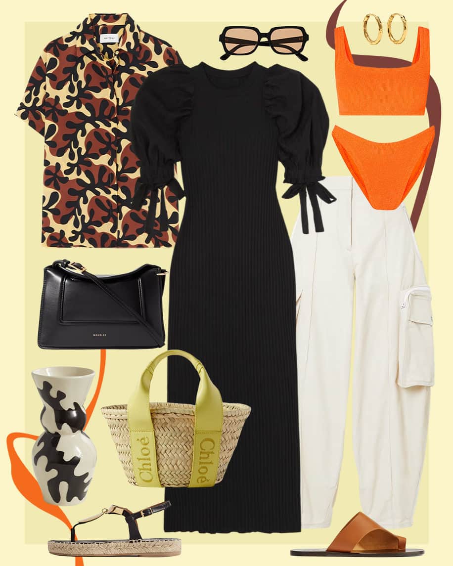 ネッタポルテのインスタグラム：「MOST WANTED: We are celebrating #EarthDay with a full edit of #NETSUSTAIN brands, including @motherofpearl’s mindfully made black summer dress – all at the link in bio.」
