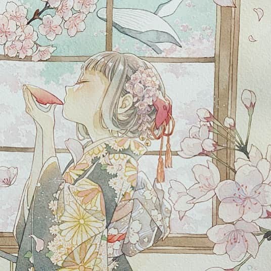 友風子/yufushiのインスタグラム：「4/20発売　スモールエス vol.73 連載イラスト掲載されております。  #illustration #illust #イラスト #watercolor #水彩 #透明水彩 #水彩絵の具 #アナログ #アナログイラスト」