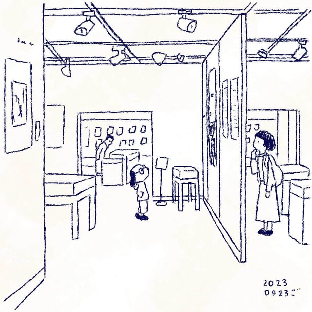 合田経郎のインスタグラム：「文学館 #週末スケッチ　#らくがき生活　#sketch  #今日マチ子さん」