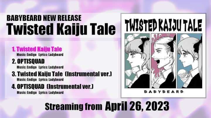 レディビアードのインスタグラム：「Hey, you like music?  You like BABYBEARD’s music?  Well then you’ll LOVE our new tracks that start streaming on April 26🤘🔥🤘  Get involved in the demo below😘 youtu.be/wR2gix-fwyk」