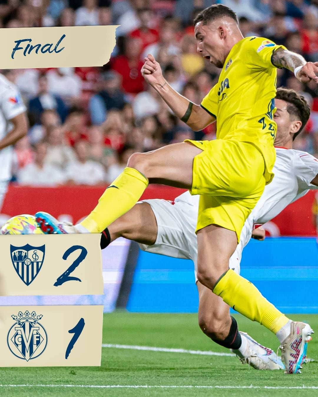 ビジャレアルCFさんのインスタグラム写真 - (ビジャレアルCFInstagram)「Derrota del Villarreal en el Ramón Sánchez-Pizjuán (2-1). El Submarino encajó en el último suspiro un tanto que le costó un punto en Sevilla.   El gol amarillo lo anotó @pauttorres.  Defeat for Villarreal at the Ramón Sánchez-Pizjuán (2-1). The Submarine conceded late on, which cost them a point in Seville.  The Yellows' goal was scored by @pauttorres.  #SevillaFCVillarreal」4月24日 6時00分 - villarrealcf