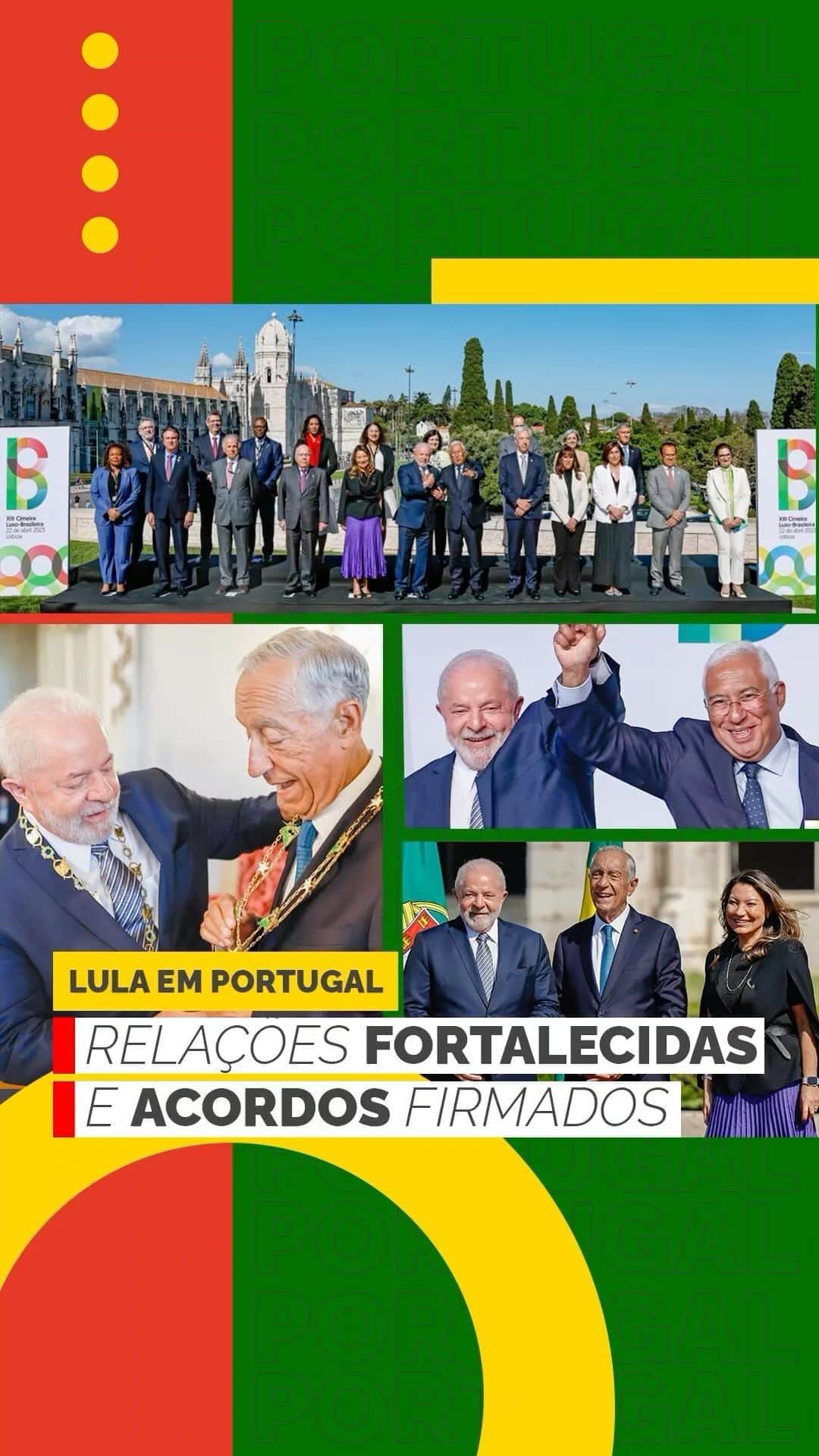 ジルマ・ルセフのインスタグラム：「No primeiro dia em Lisboa, o governo brasileiro firmou 13 acordos bilaterais. O Brasil retomou sua política externa altiva e ativa. 🇧🇷🤝🇵🇹  🎥 Audiovisual/PR」