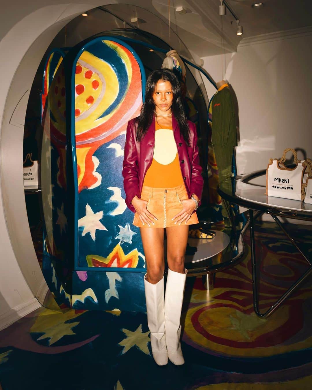 Sami Miroのインスタグラム：「So proud of my friends @novacancyinn for your new @marni collab ❤️‍🔥 Love seeing your vision come to life 🤌🏾💫」