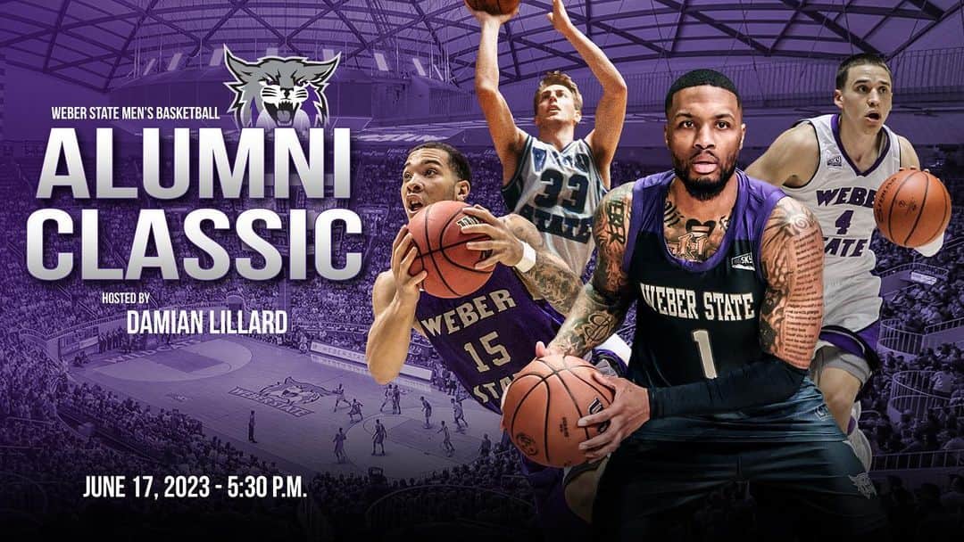 デイミアン・リラードのインスタグラム：「Wildcat legend @damianlillard  will host another Weber State Basketball Alumni Classic on Saturday, June 17!  Don't miss this event featuring Lillard and many other former Great, Great, Great Wildcats!  #WeAreWeber」