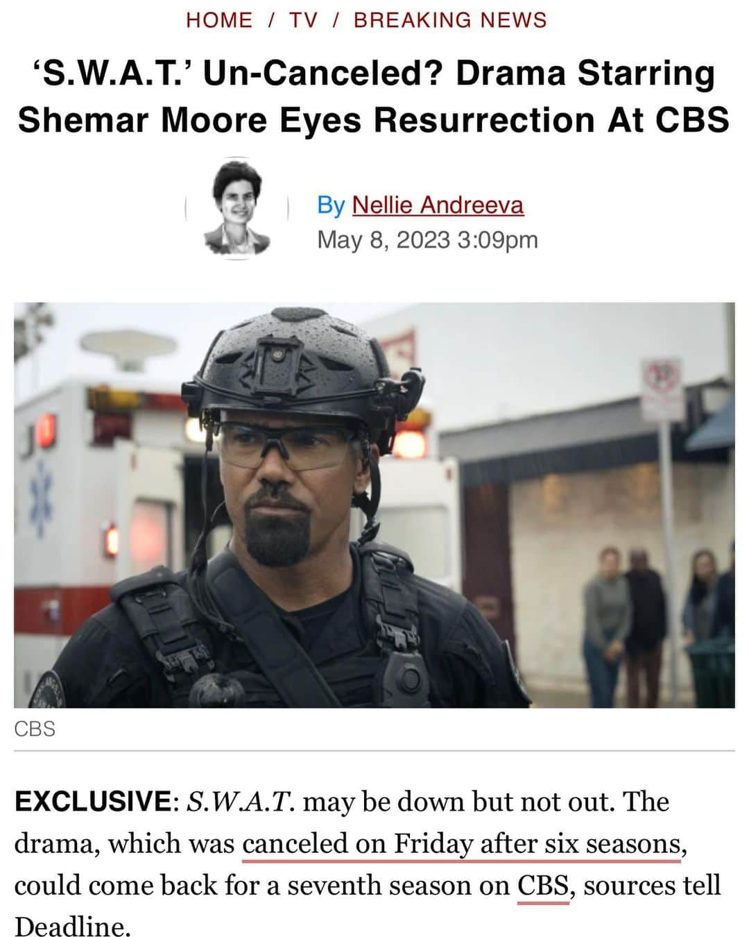 シェマー・ムーアさんのインスタグラム写真 - (シェマー・ムーアInstagram)「Keep making noise @swatcbs FAM!!! We are still trying to bring you that 7th Season!!! 👀👀」5月9日 7時19分 - shemarfmoore