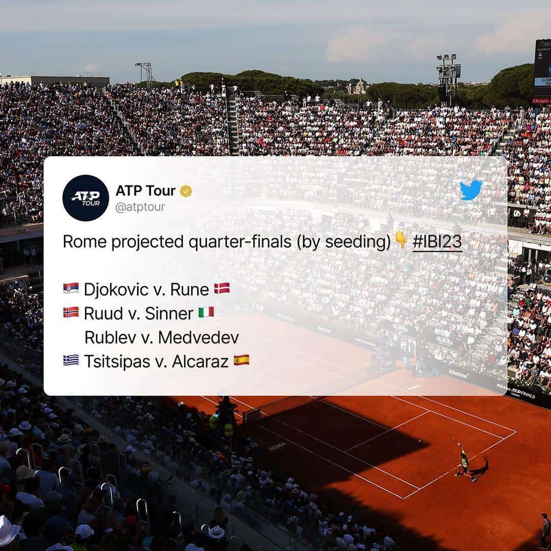 ATP World Tourさんのインスタグラム写真 - (ATP World TourInstagram)「Let’s see how this one goes 👀  Rome, we are ready! 🇮🇹   @internazionalibnlditalia | #IBI23」5月9日 4時13分 - atptour