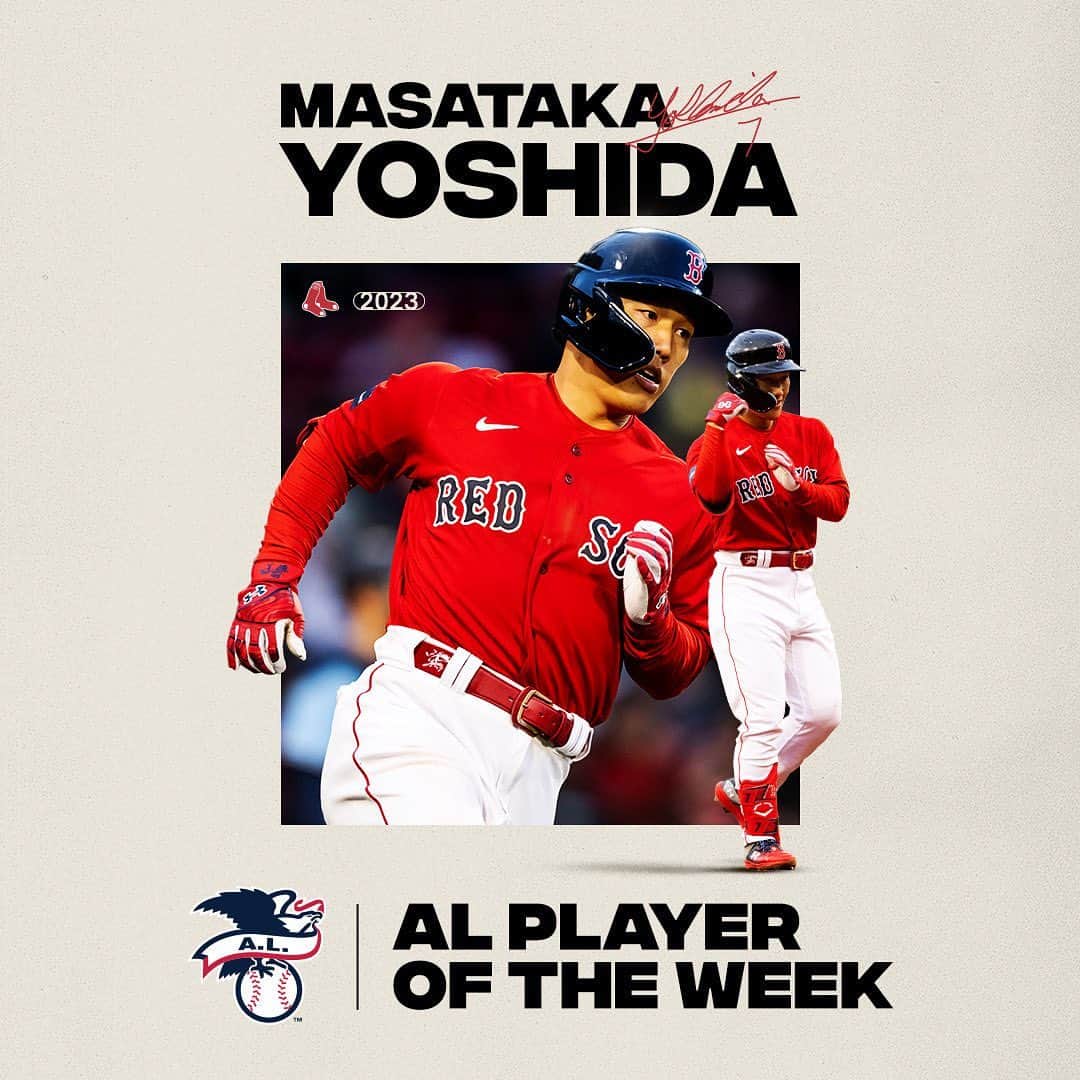 ボストン・レッドソックスのインスタグラム：「It’s a good week to be Masataka Yoshida.」