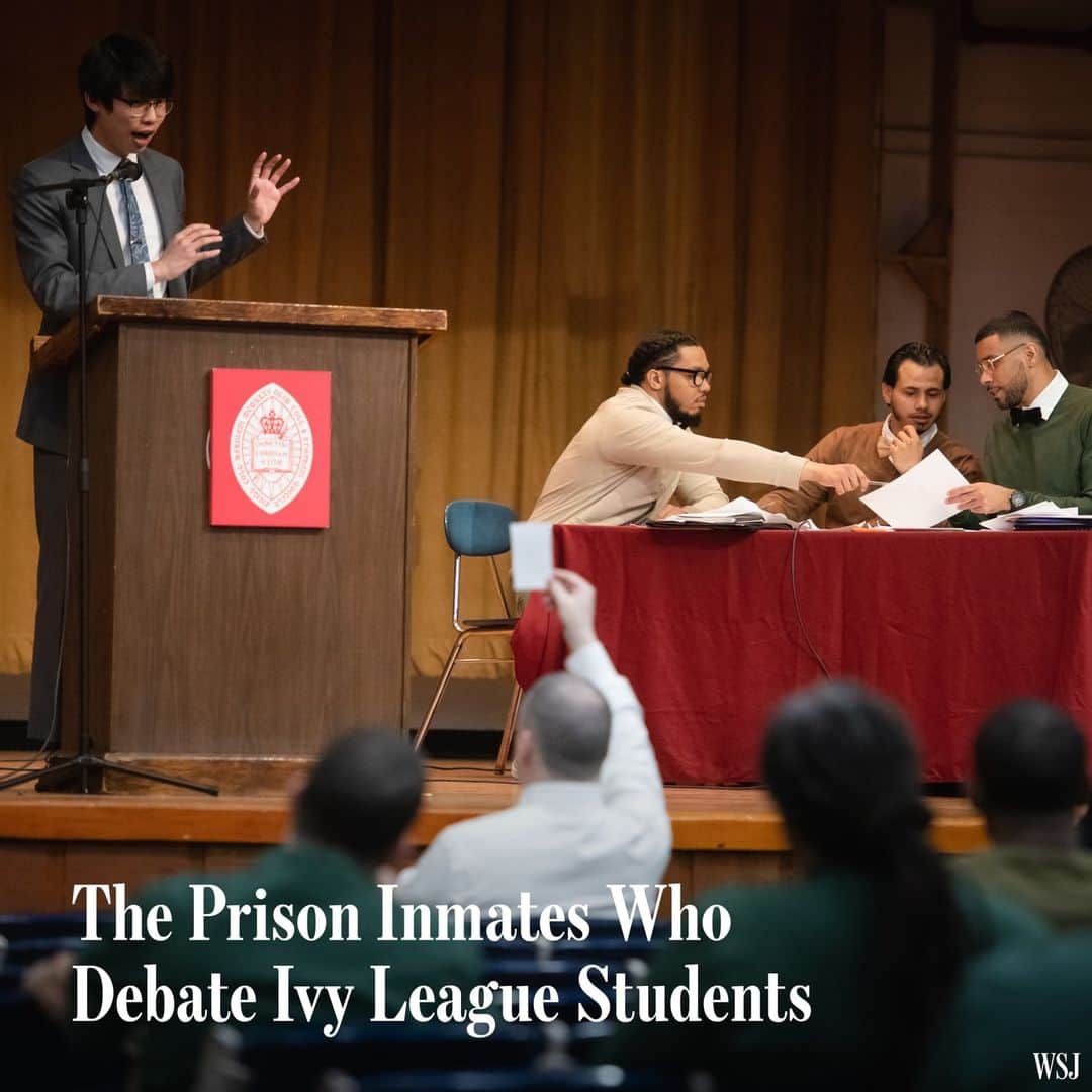 Wall Street Journalさんのインスタグラム写真 - (Wall Street JournalInstagram)「A debate team at a maximum-security prison in upstate New York drew international attention when they defeated students from Harvard University in 2015. On Friday, it was time for a rematch.⁠ ⁠ The men, all of whom were convicted of state crimes and reside at Eastern Correctional Facility, are part of the Bard Prison Initiative, which enrolls more than 325 inmates across seven New York state prisons. About 20 of them take part in the debate program. ⁠ After their Harvard win, the prison team continued debating twice annually, besting teams from Brown and Duke universities, and suffering a loss to the University of Pennsylvania. Coach David Register chalked up the team’s impressive track record to obsessive preparation, teamwork and more life experience than most of their opponents.⁠ ⁠ Both sides prepared for months ahead of Friday’s contest. The proposition being debated: The corporatization of higher education does more harm than good. Harvard, as the visiting team, chose to argue in favor of that position.⁠ ⁠ Debaters on both sides spoke rapid fire, throwing out statistics on the fly. Rasmee Ky, an economics major who serves as the Harvard team’s president, argued that when universities focus on economic bottom lines, it ruins education. The prisoners argued that colleges were failing due to dwindling public funding, and that partnerships with corporations led to internships and jobs for graduating students.⁠ ⁠ After an hourlong debate, the judges—two professors and a debate coach—left the room to deliberate. They called it for Harvard, by a 2-1 vote. The prisoners were disappointed, but there was an upside. “Now that Harvard won,” said 48-year-old prisoner and debate team member Leroy Taylor, “there has to be a rematch.”⁠  (Correction: An earlier version of the caption incorrectly stated that all of the prisoners in the debate program came from Eastern Correctional Facility.) ⁠ Read more at the link in our bio.⁠ ⁠ 📷: @kholoodeid for @wsjphotos」5月9日 5時58分 - wsj