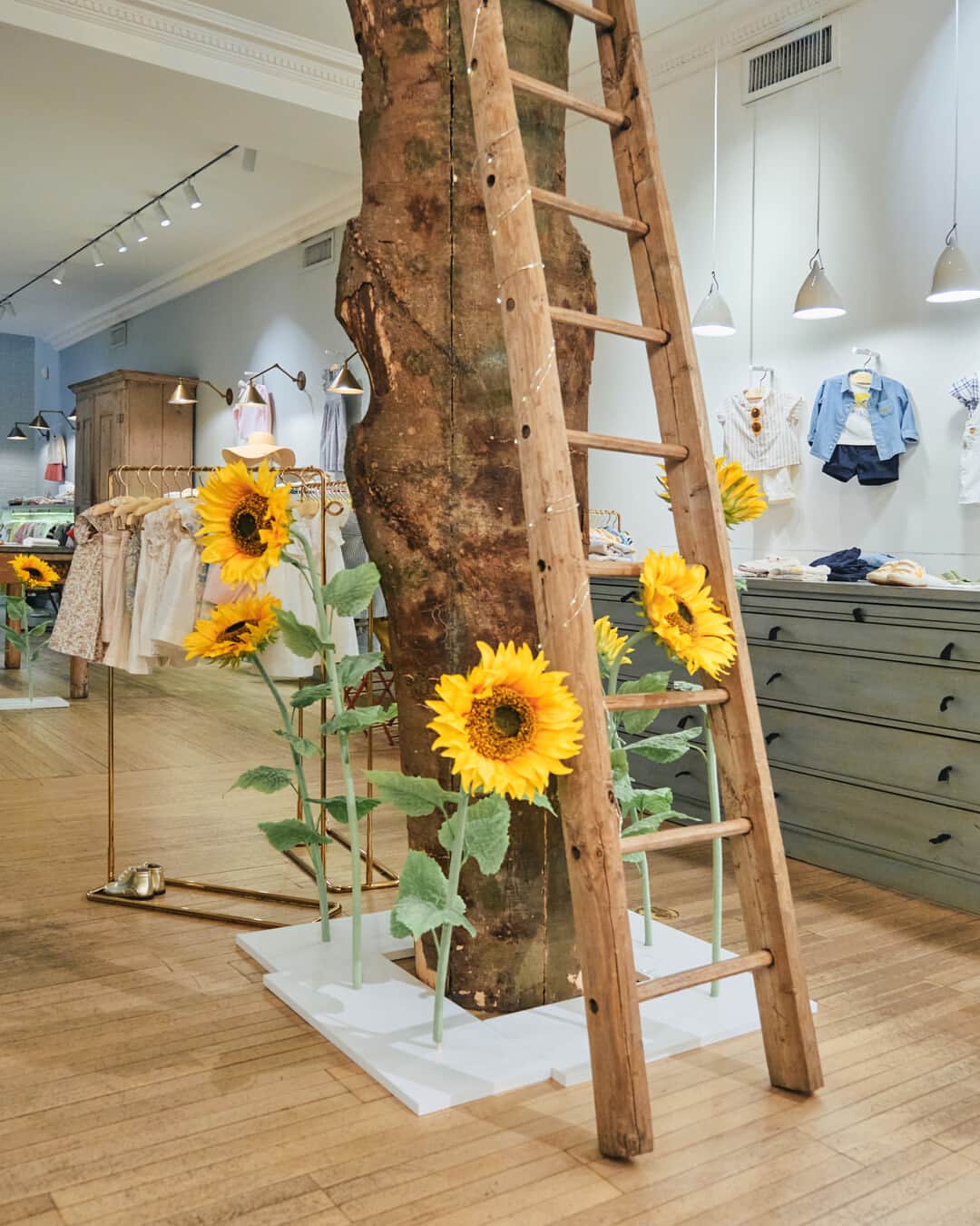 bonpointさんのインスタグラム写真 - (bonpointInstagram)「Bonpoint SS23 | A sea of golden blooms. 🌻 ​ Summer is on its way with our new boutiques' window display! ​ Discover our summer wardrobe with country accents, inspired by sunflowers fields online and in stores.​  #Bonpoint #BonpointBoutique」4月24日 22時01分 - bonpoint